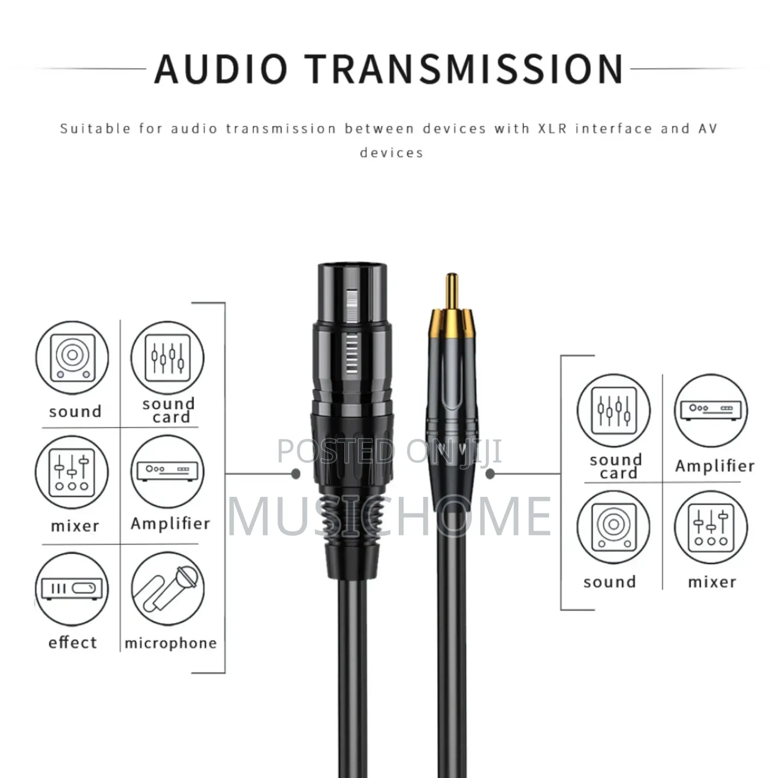 5m Noiseless Xlr To Rca Audio Cable