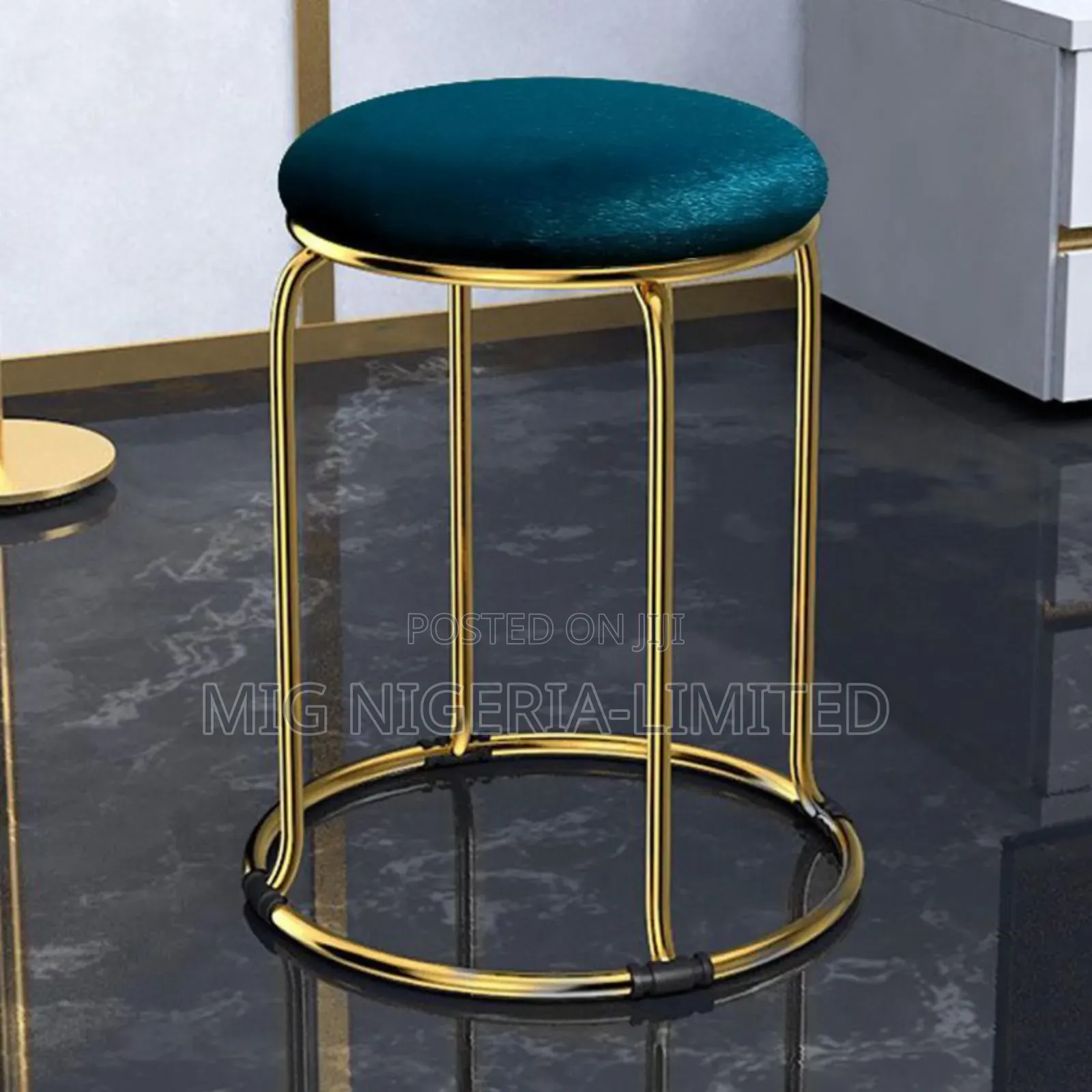 Gray Stainless Padded Side Stool