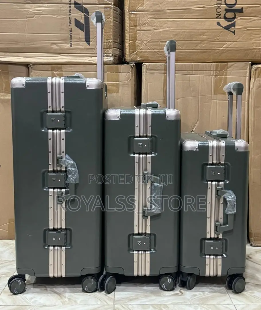 King Premium Set Hard Sided Aluminum Luggage Suitcase