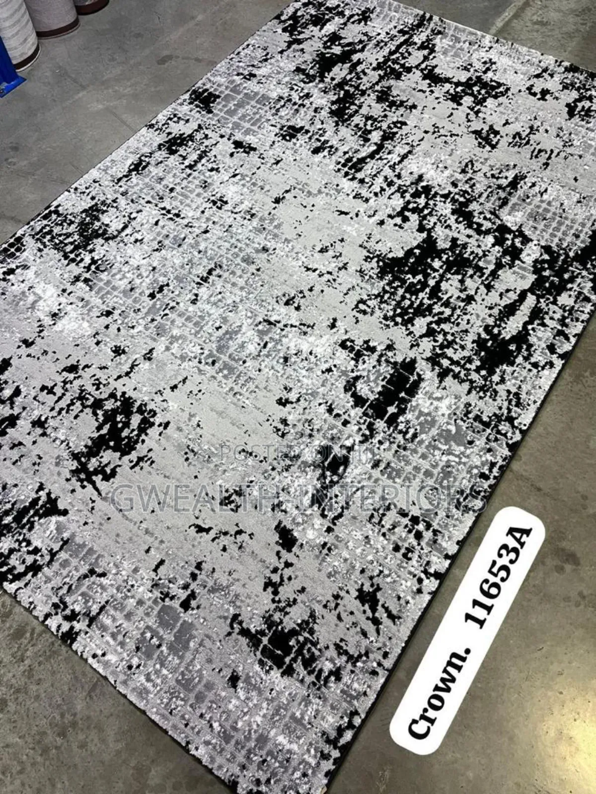 White Gray and Black Turkish Center Rugs