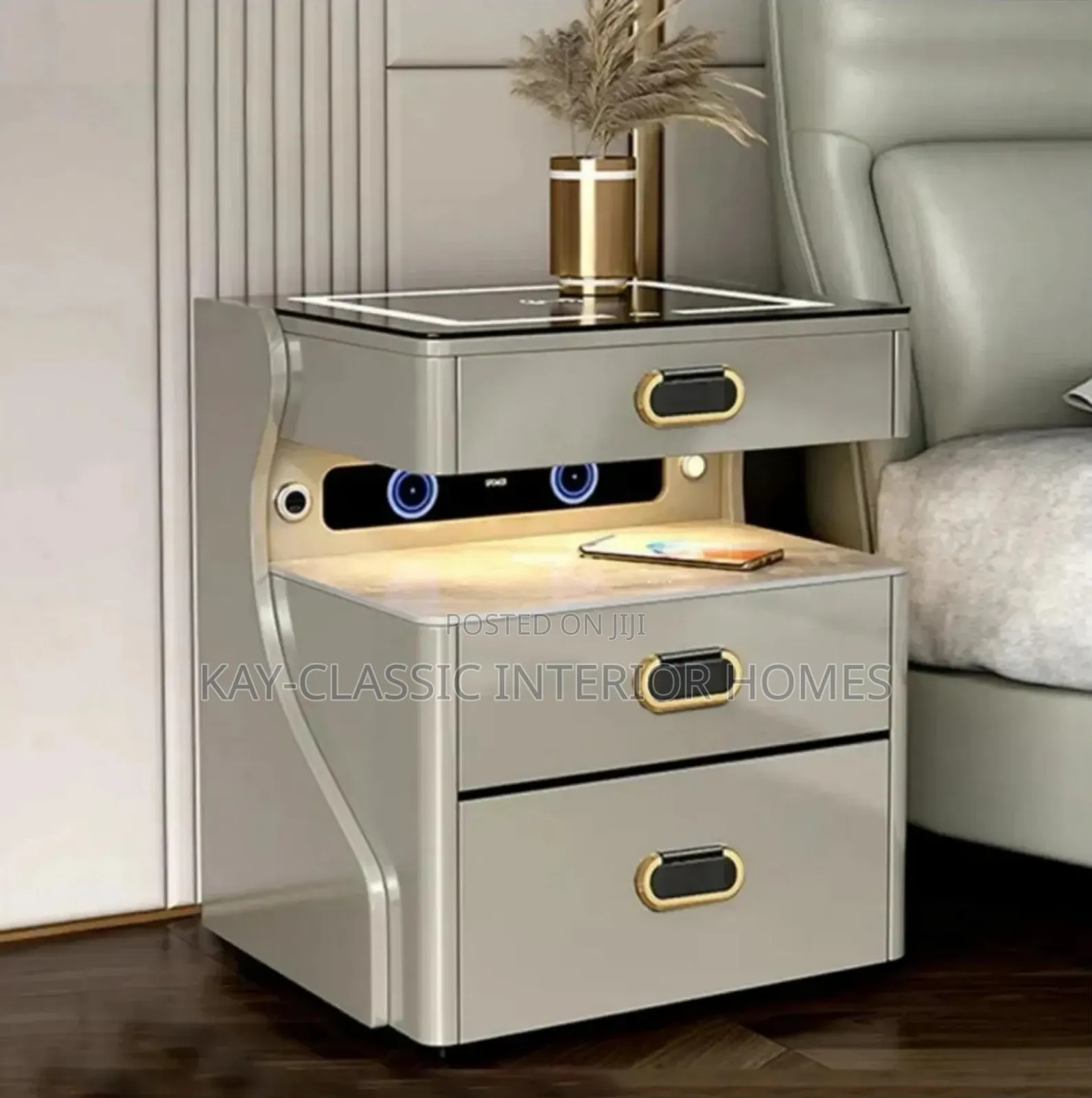 Side Drawer Save With Led Lights And Wireless Charging System