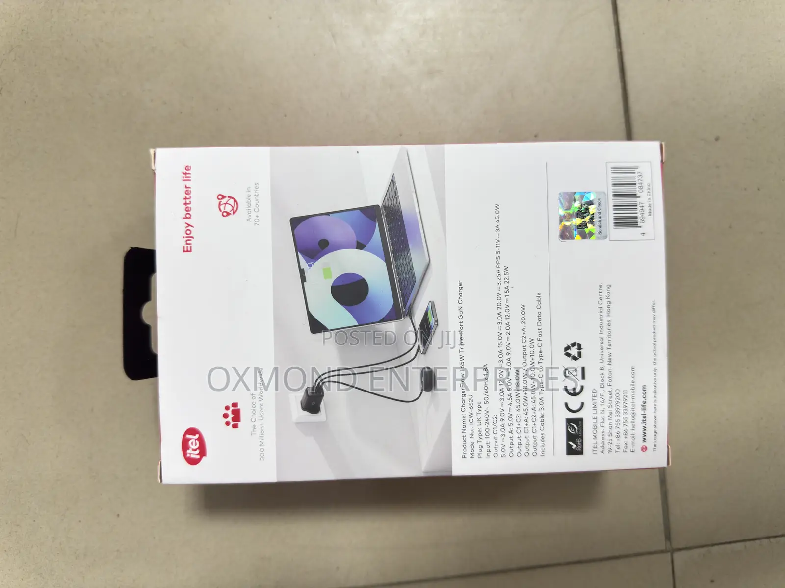 Itel Chargerflow I 65w Triple-Port Gan Charger