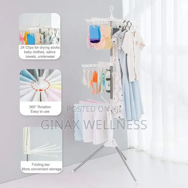 3-Tier Space-Saving Laundry Dryer With Tripod Stand