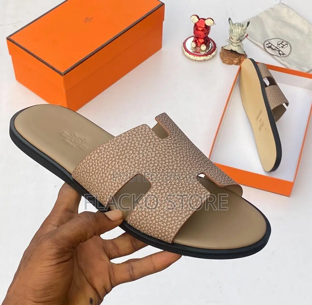 Original Hermes Leather Slippers