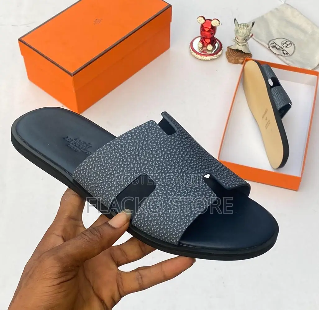 Original Hermes Leather Slippers