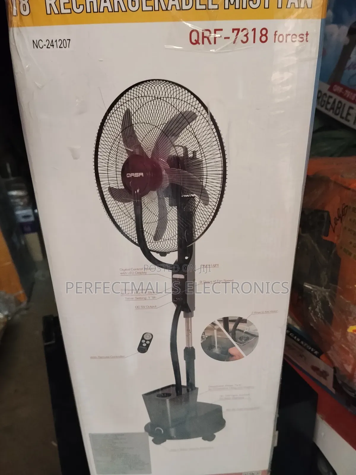 Qasa 18 Inches Rechargeable Mist Fan