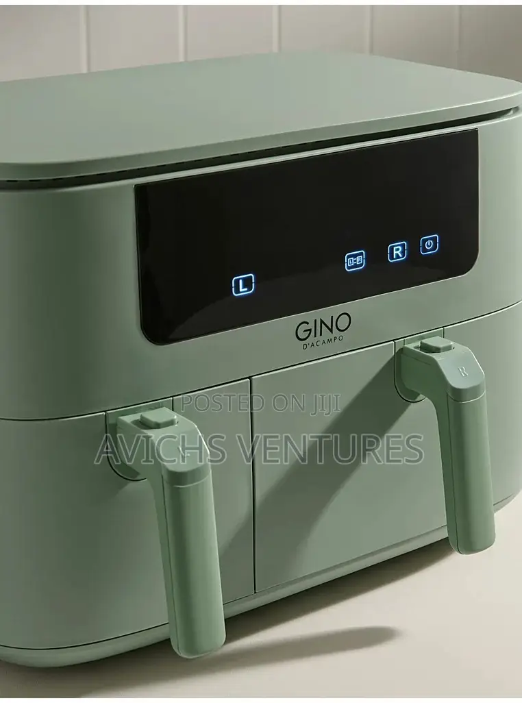 Gino Dual Drawer Air Fryer - 9l - 2850w - Green