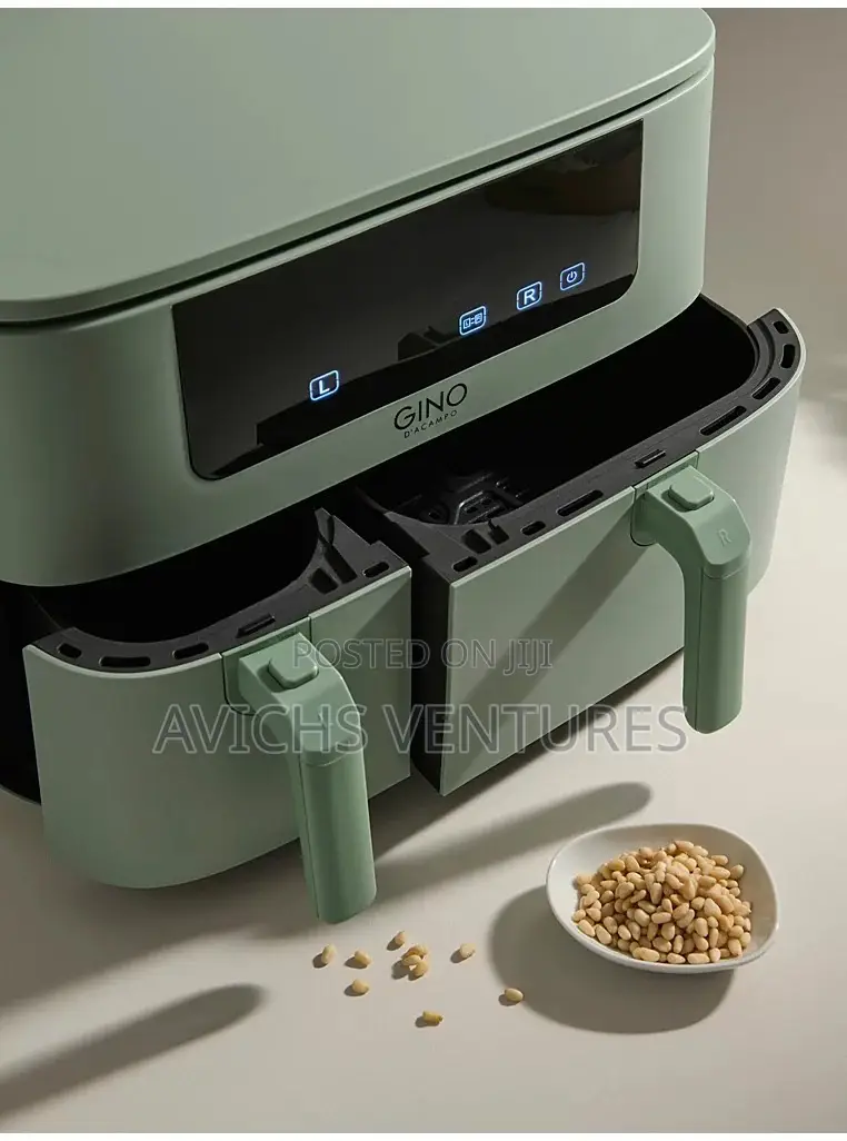 Gino Dual Drawer Air Fryer - 9l - 2850w - Green