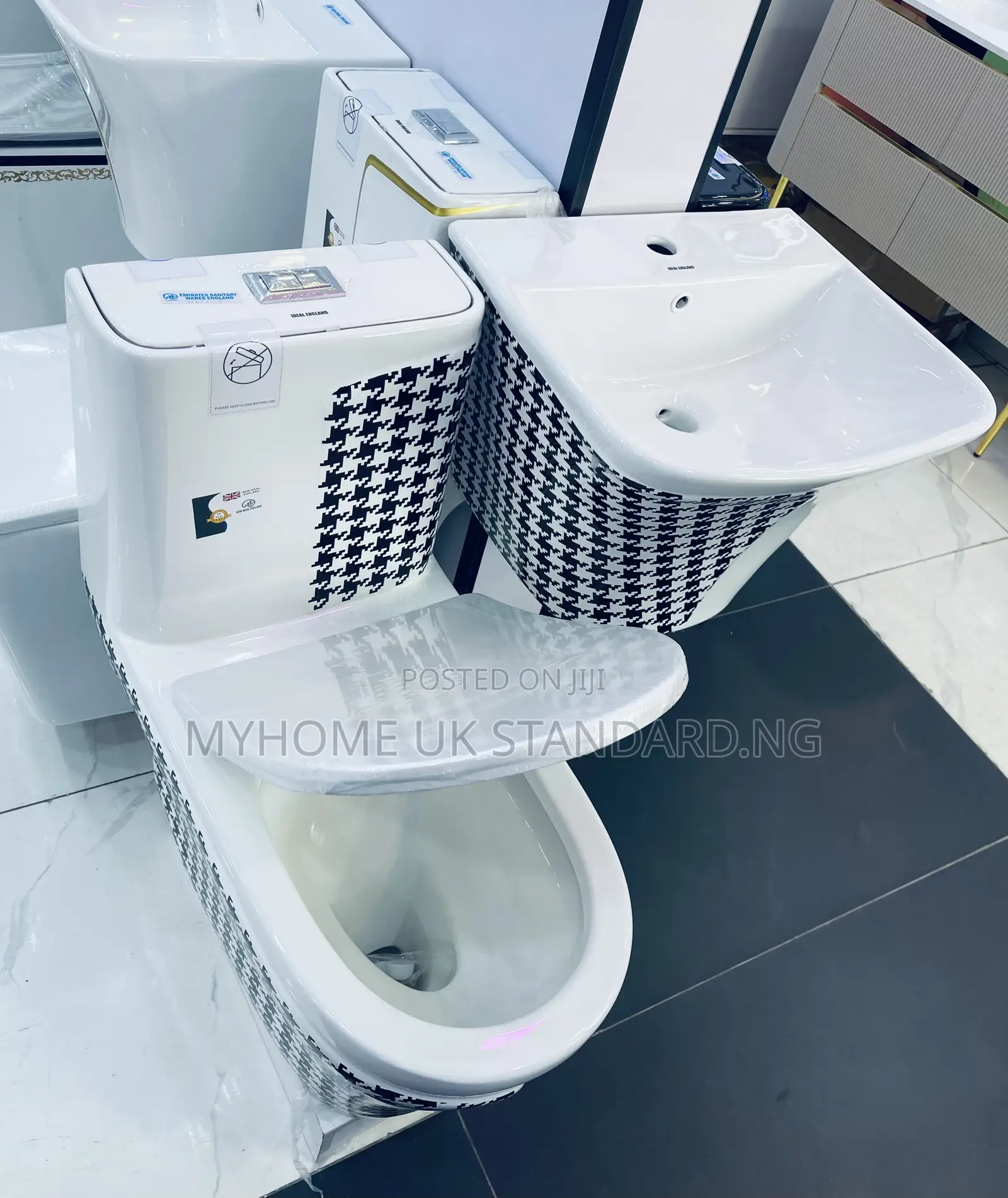 Executive White And Black Spot Water Closets With Suspended Basin