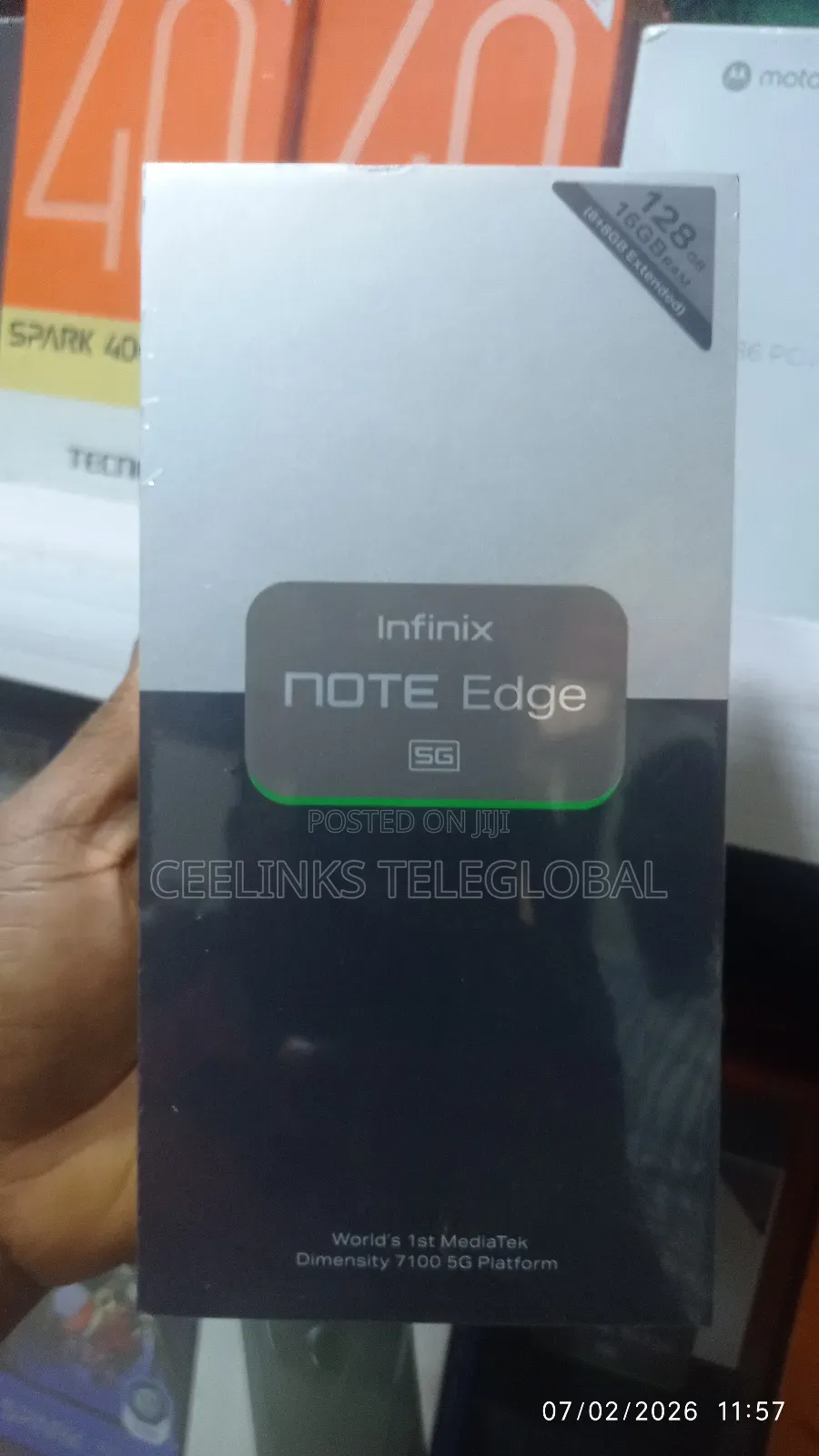 New Infinix Note Edge 128 GB Gray