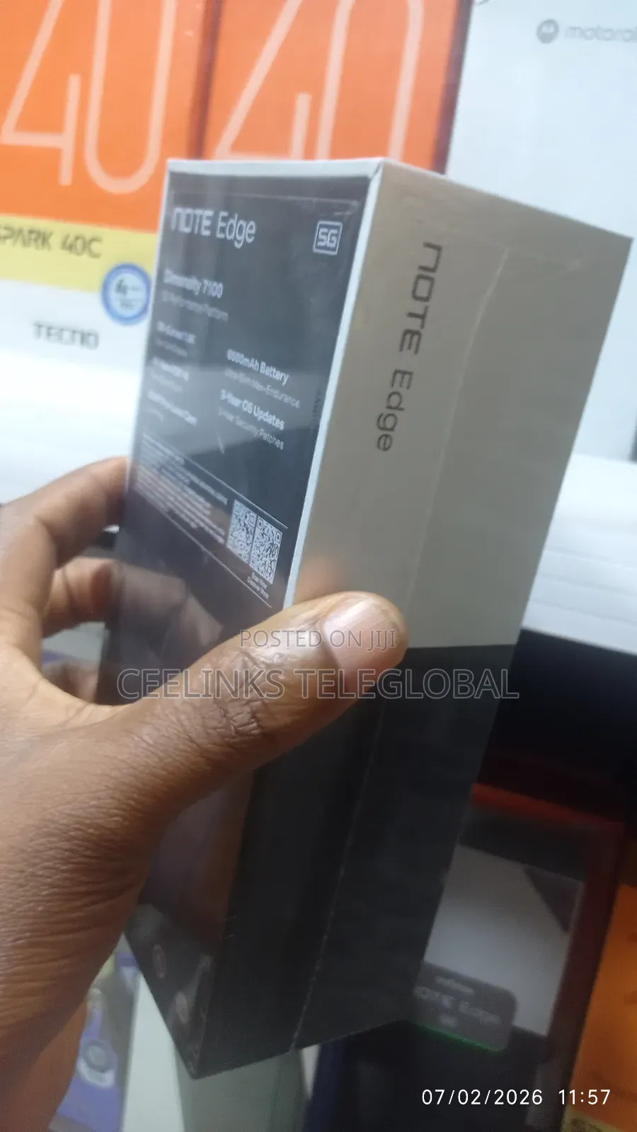 New Infinix Note Edge 128 GB Gray
