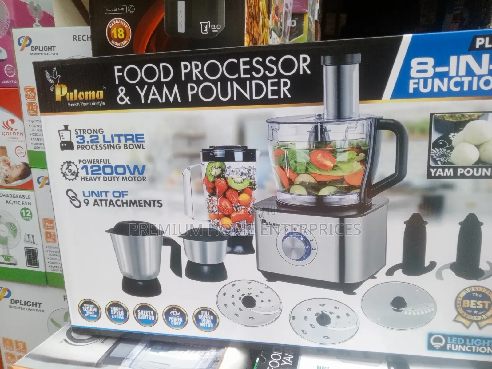 Paloma Yam Pounder and Food Processor 8 in 1 Pl-610