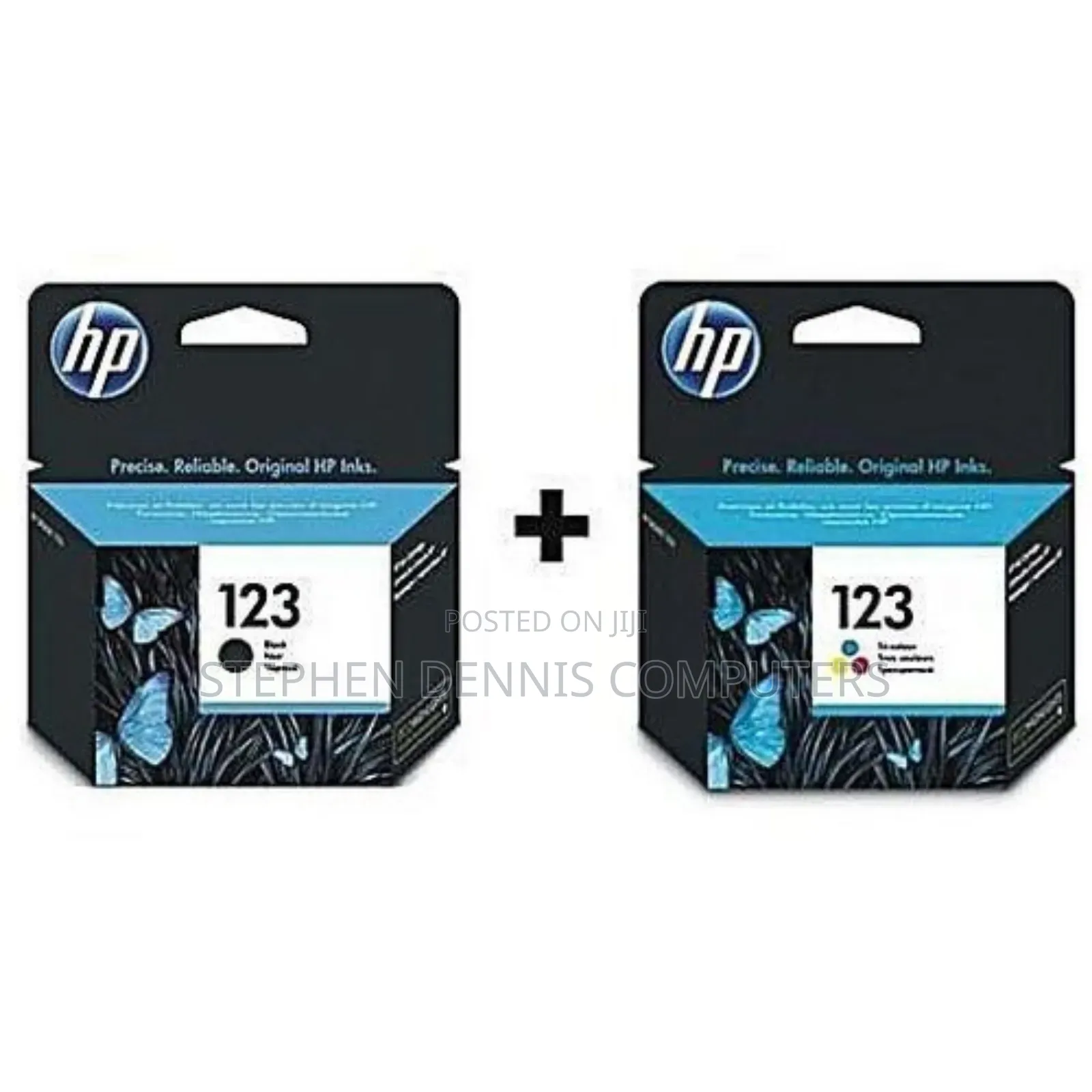 Hp 123 Ink Cartridges Containing One Black and One Tri-Color Cartridge