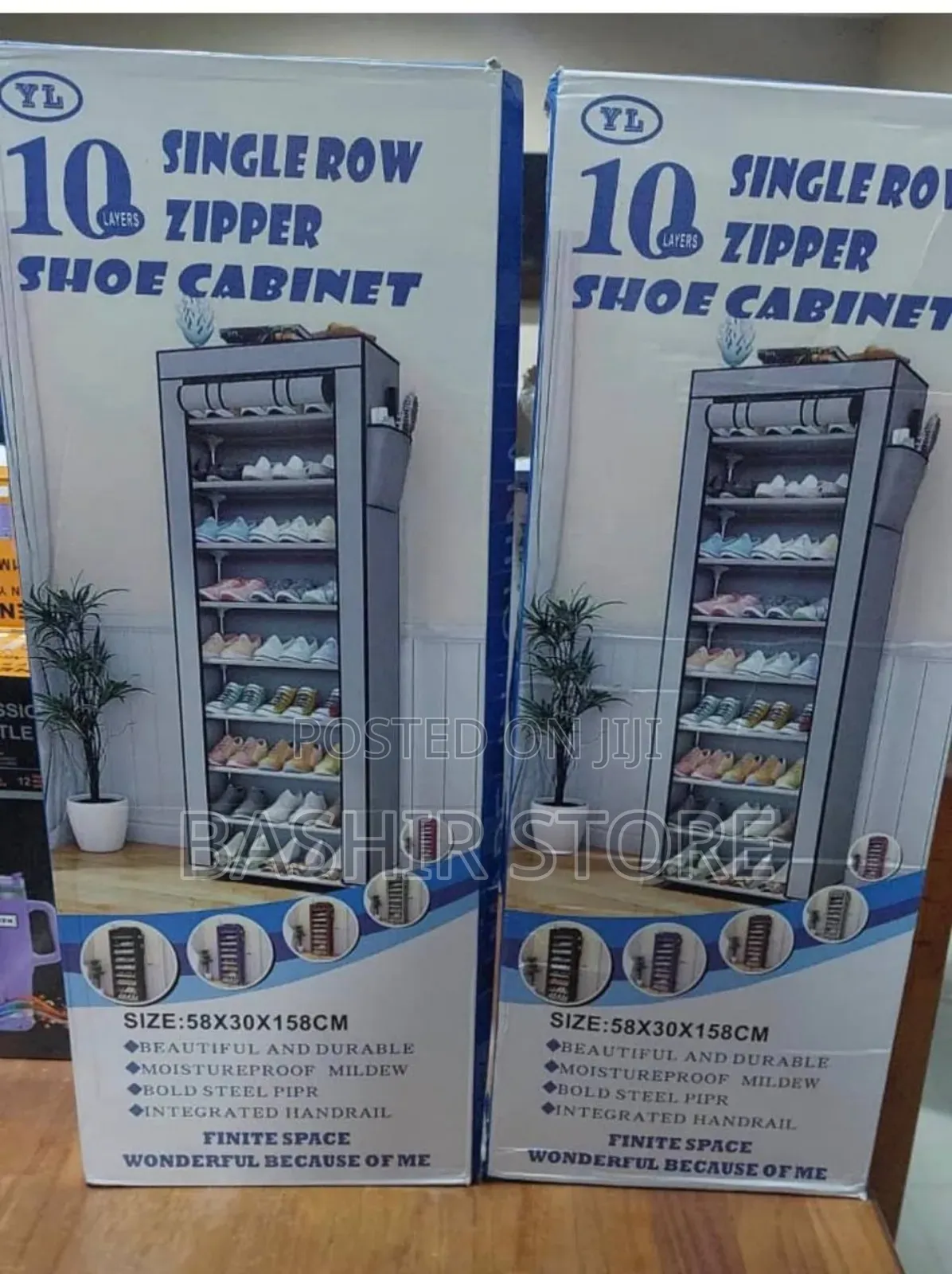 Yl 10-Layer Single Row Zipper Shoe Cabinet.