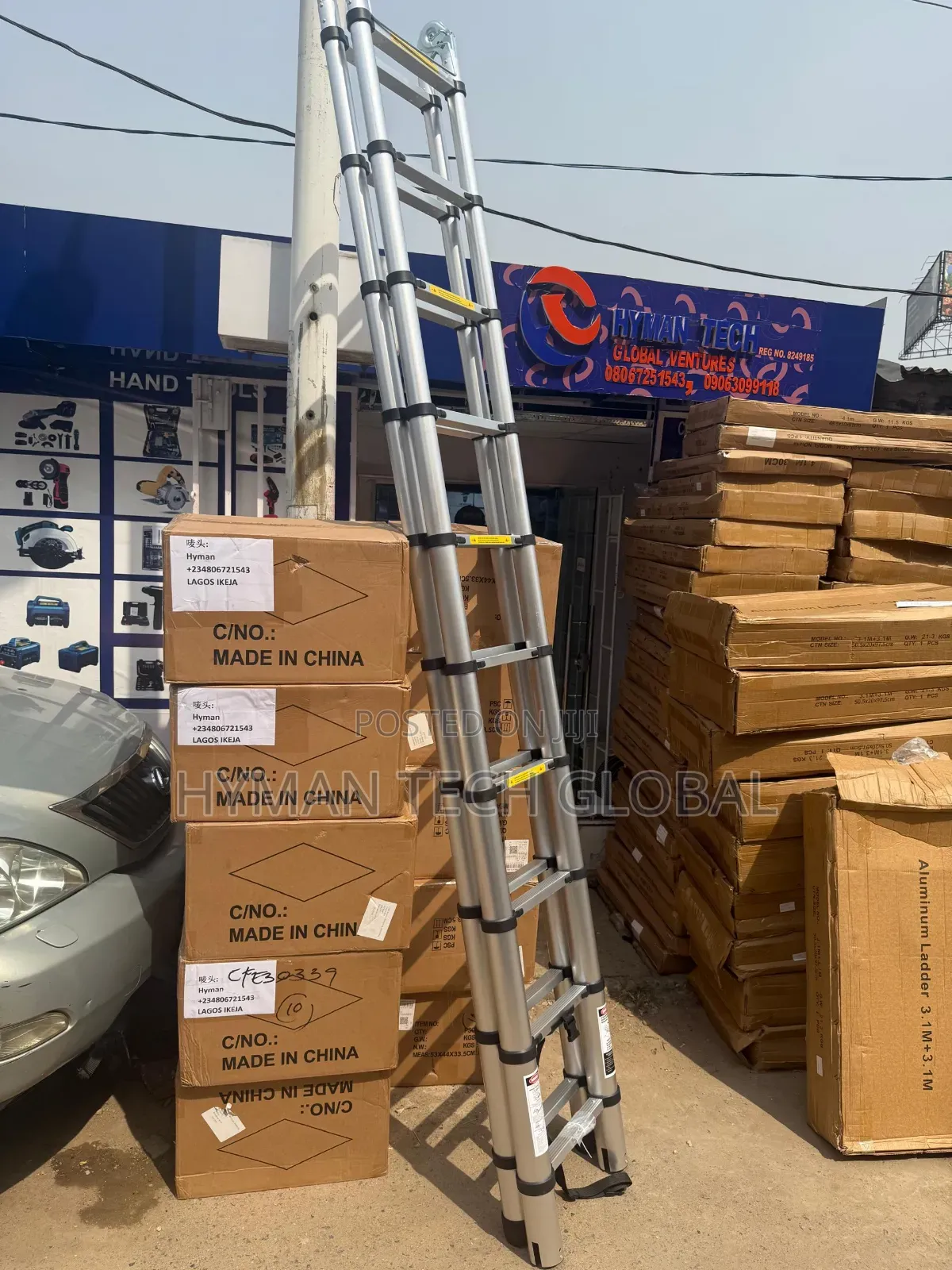 Double Side 3.1m + 3.1m 6.2m Folding Telescopic Ladder