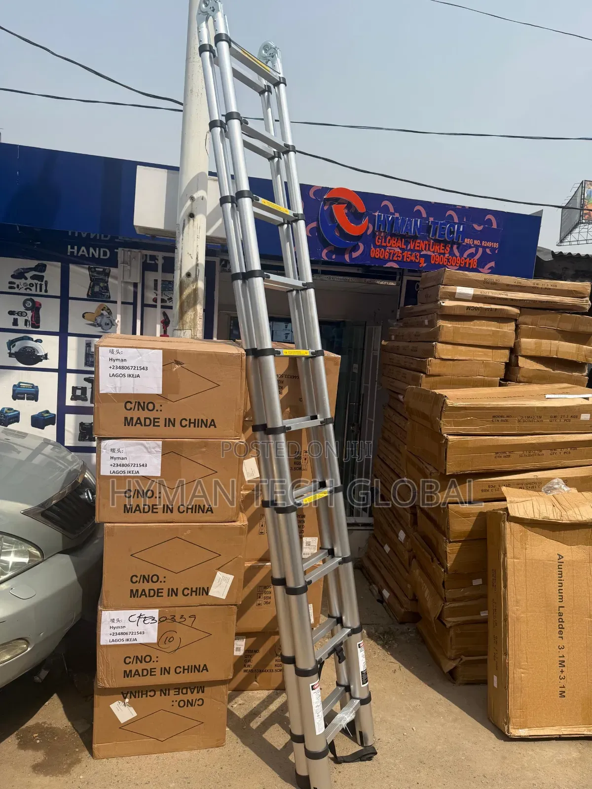 Double Side 3.1m + 3.1m 6.2m Folding Telescopic Ladder