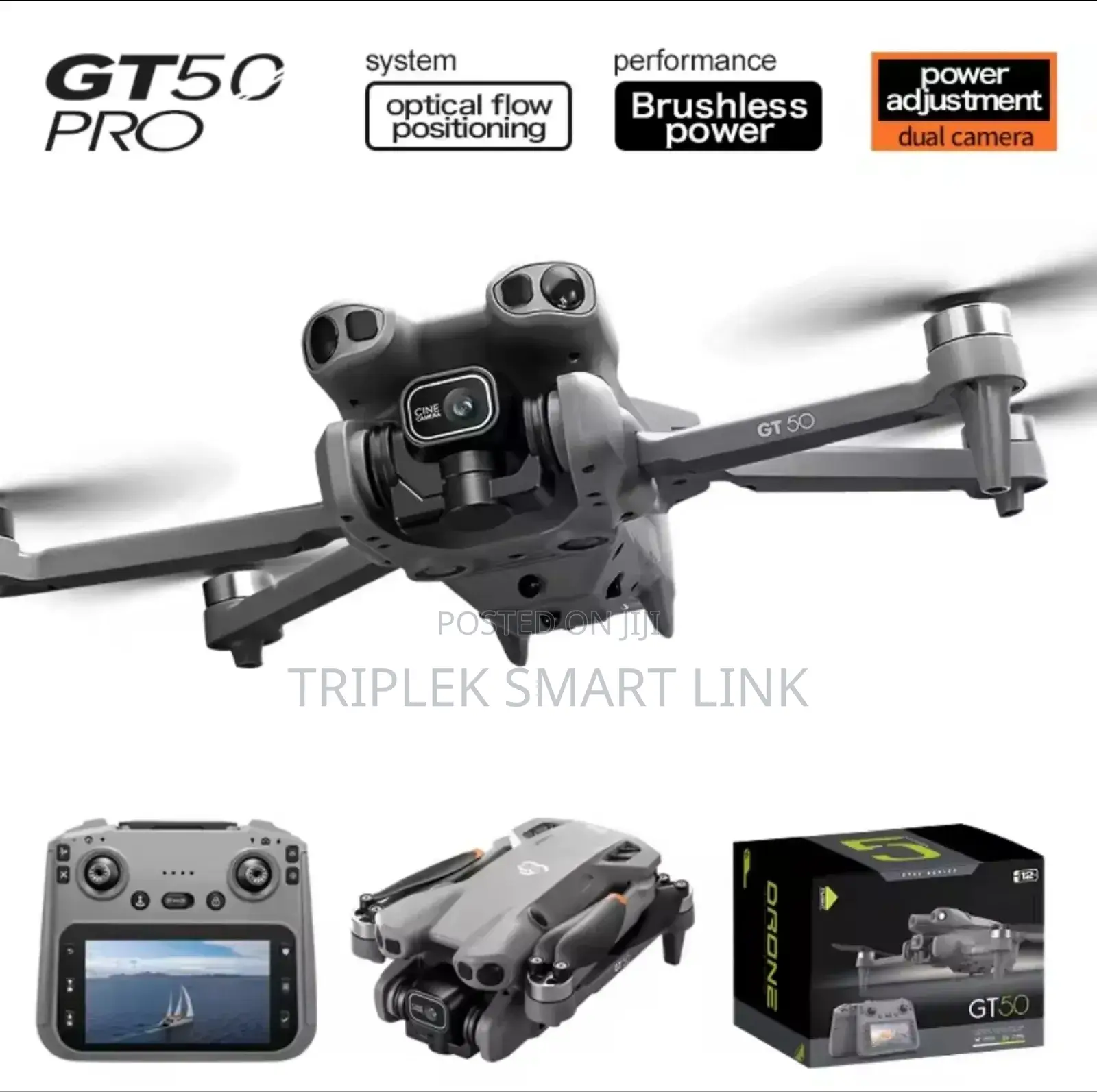 Gt50 Drone Obstacles Avoidance Dual Camera + Extra Battery