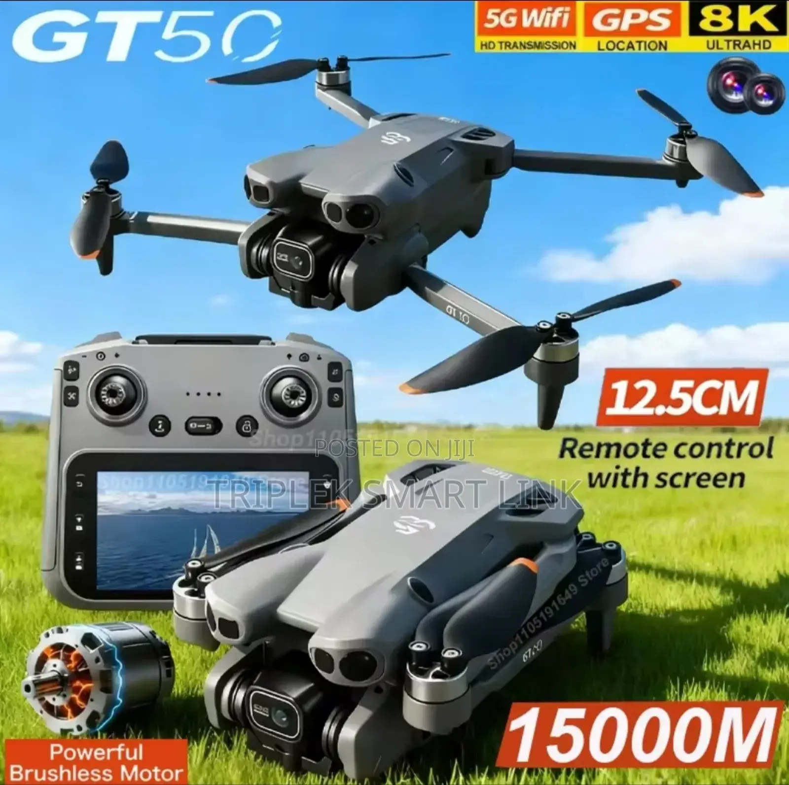 Gt50 Drone Obstacles Avoidance Dual Camera + Extra Battery