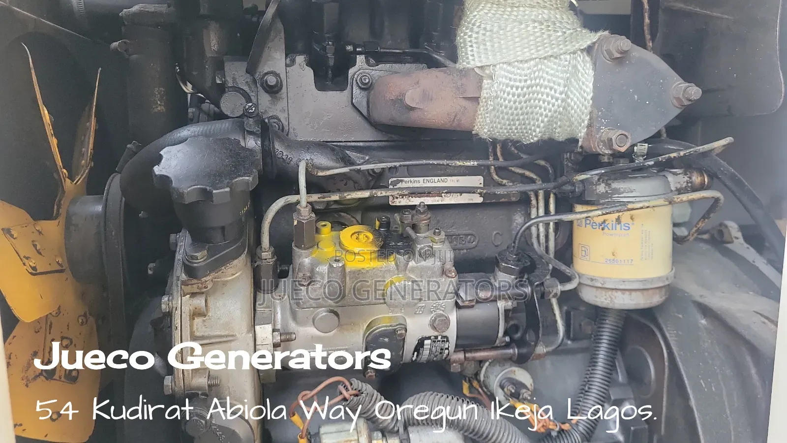 27kva Old Model Perkins Mikano Soundproof Generator for Sale.