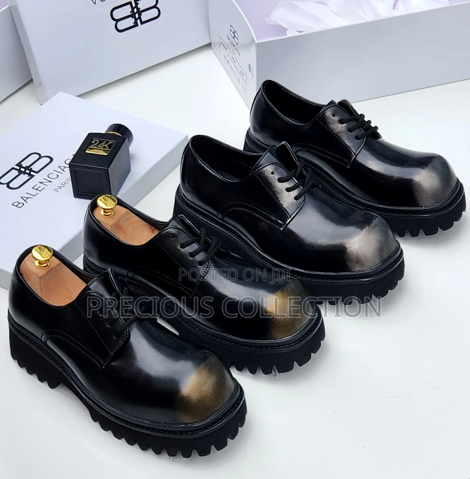Balenciaga Face Lift Lace Up Leather Shoe Ft