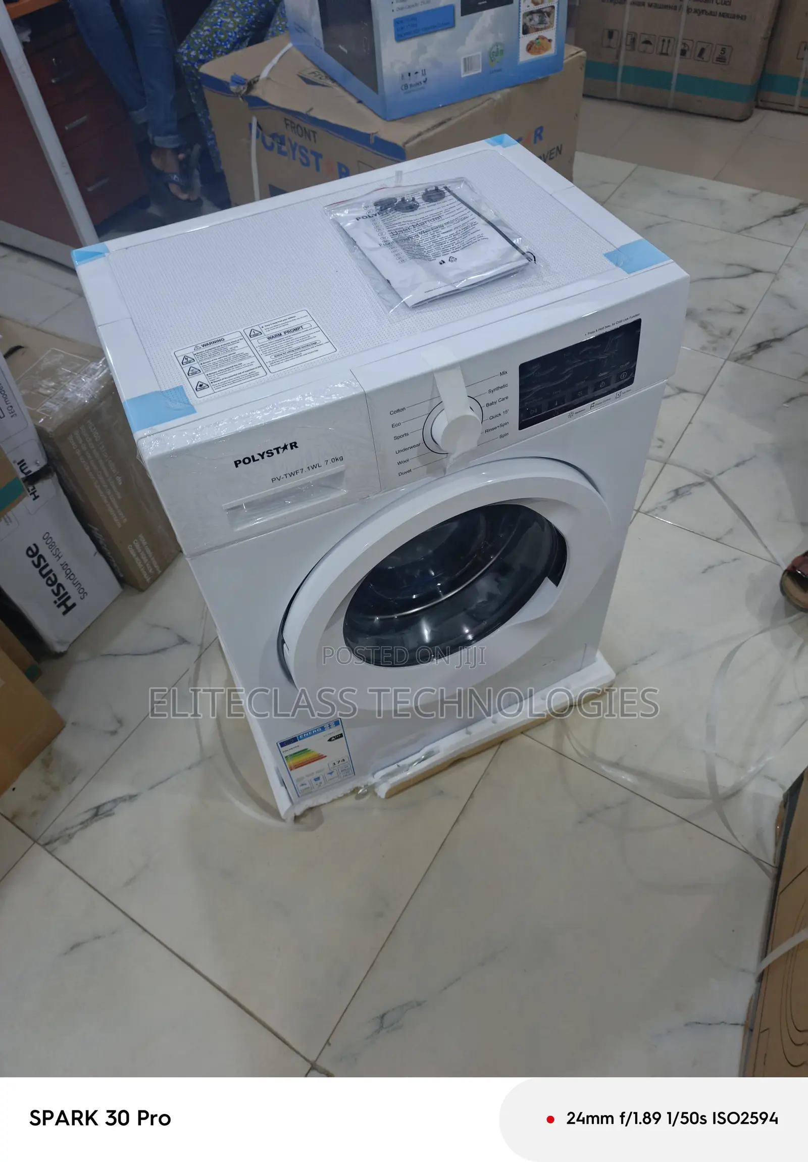 New Polystar Pv-Twf7.1gl 6kg Front Load Washing Machine