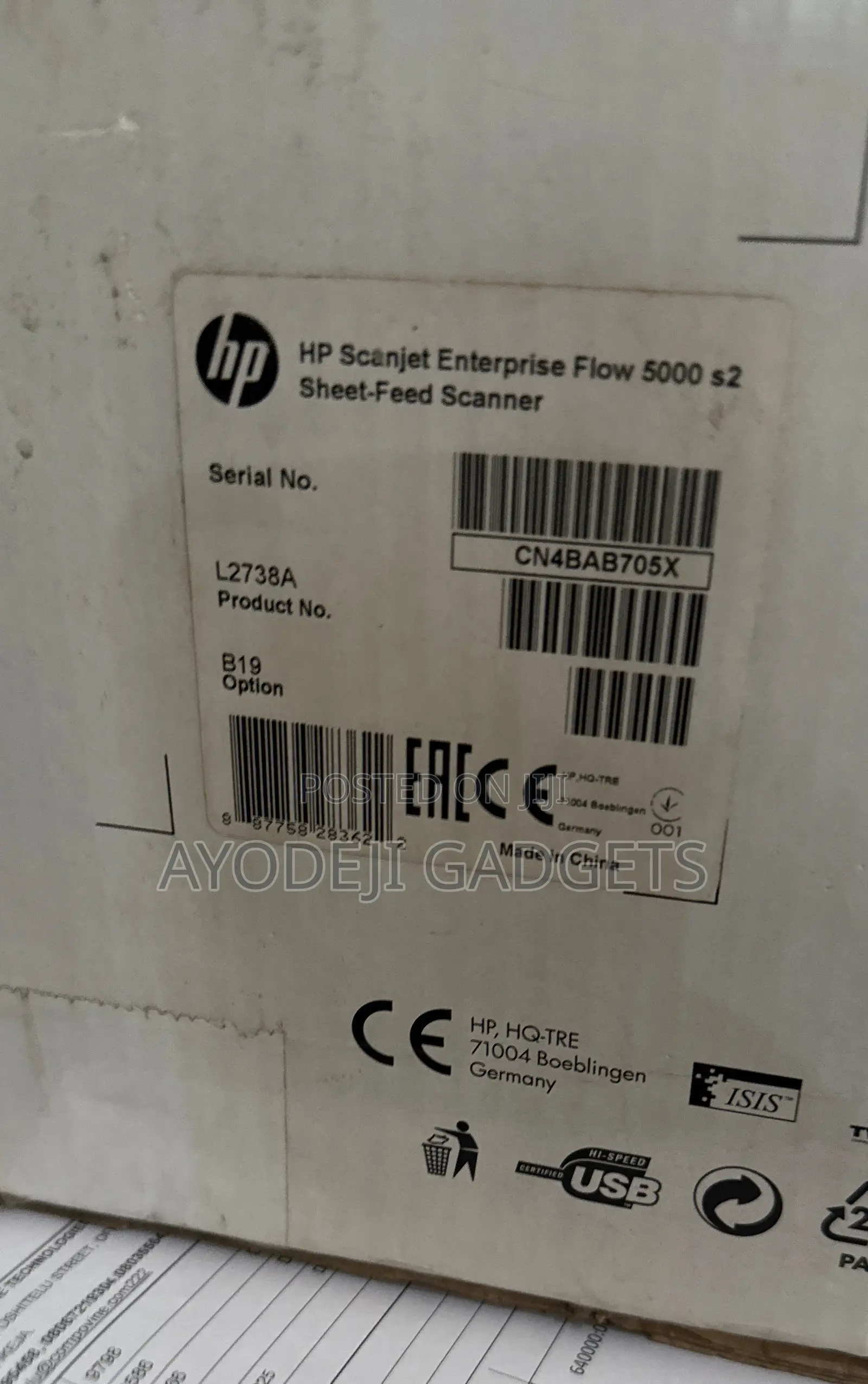 Hp Scanjet Enterprise Flow 5000s2 Scan