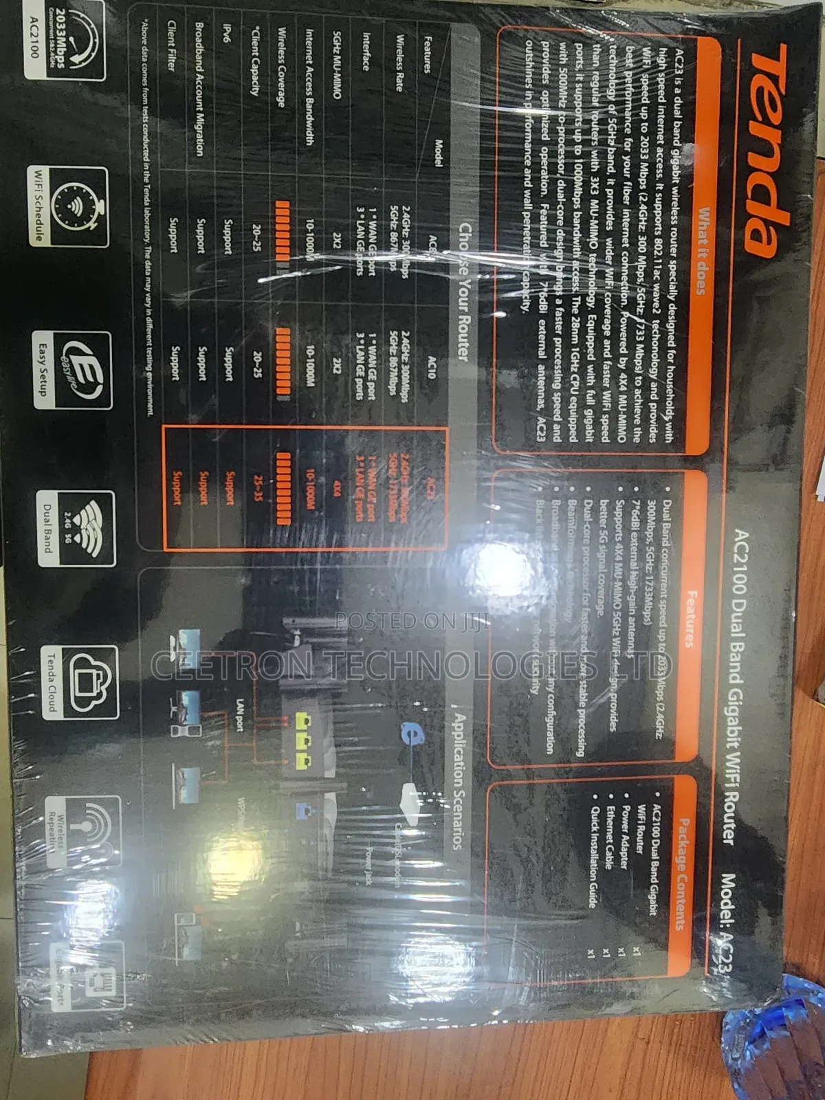 Tenda Ac23 Ac1200 Dual-Band Wi-Fi Router