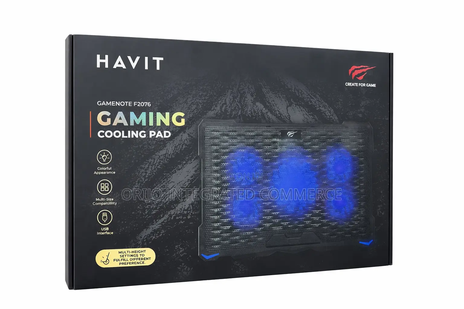 Havit F2067 Gaming Cooling Pad 5 Fans Led RGB Light