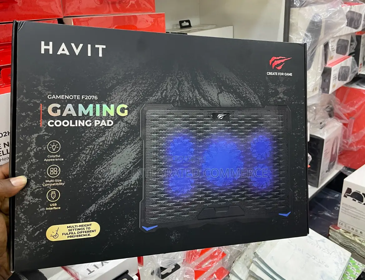 Havit F2067 Gaming Cooling Pad 5 Fans Led RGB Light