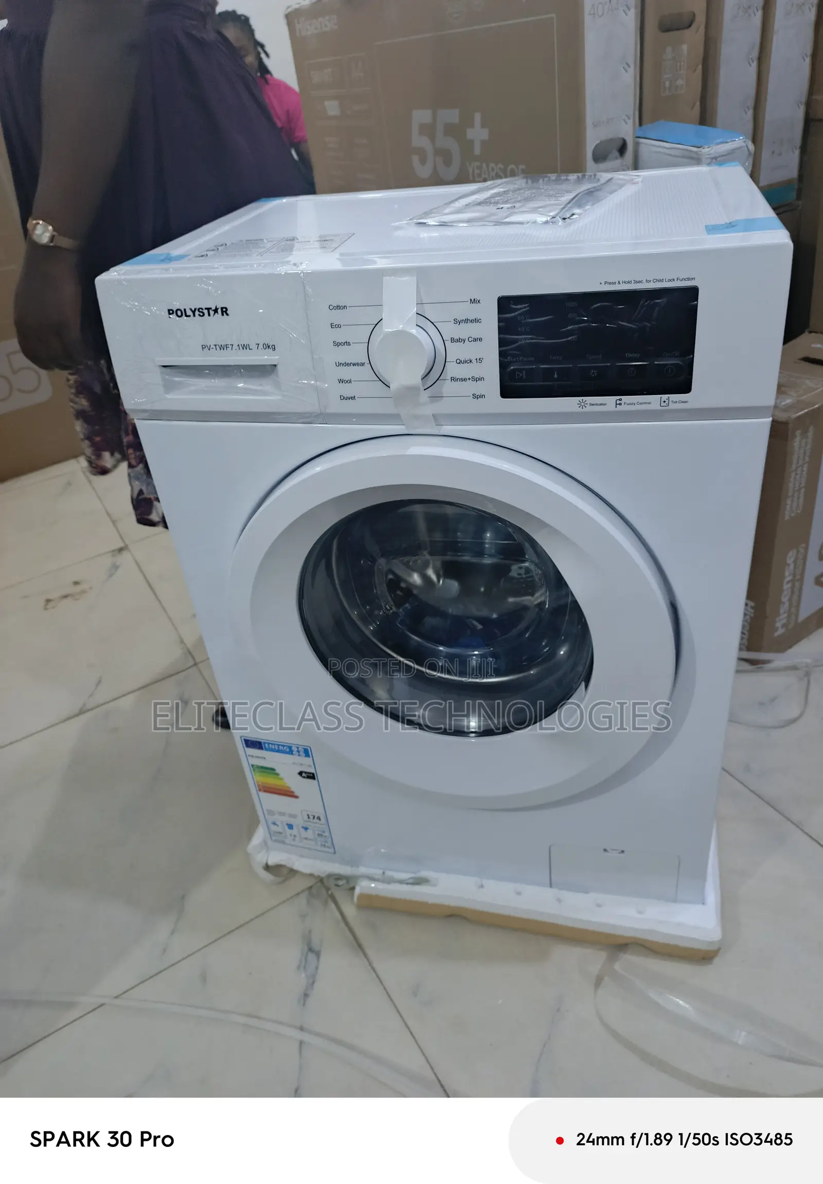Polystar Pv-Twf7.1gl Domestic Front Loader 6kg Washing Machine