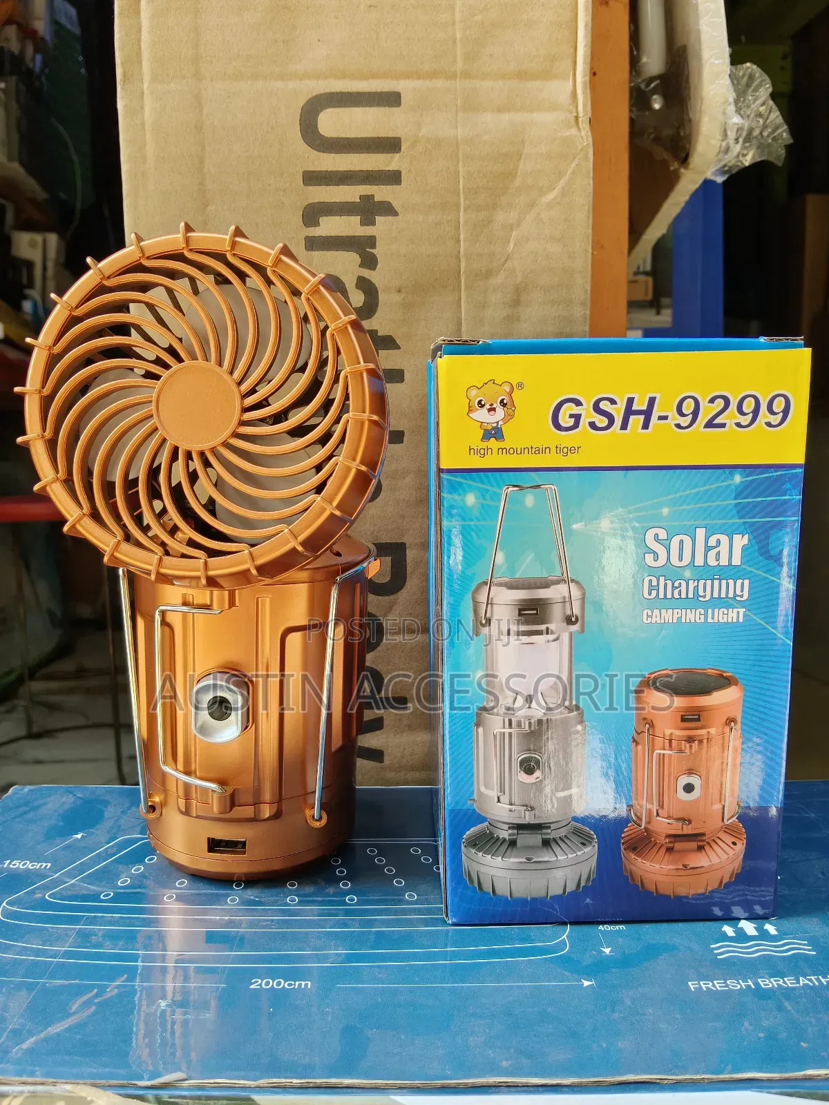 Lantern 6 in 1 Led Camping (Lantern) With Fan Multifunction Solar Lamp