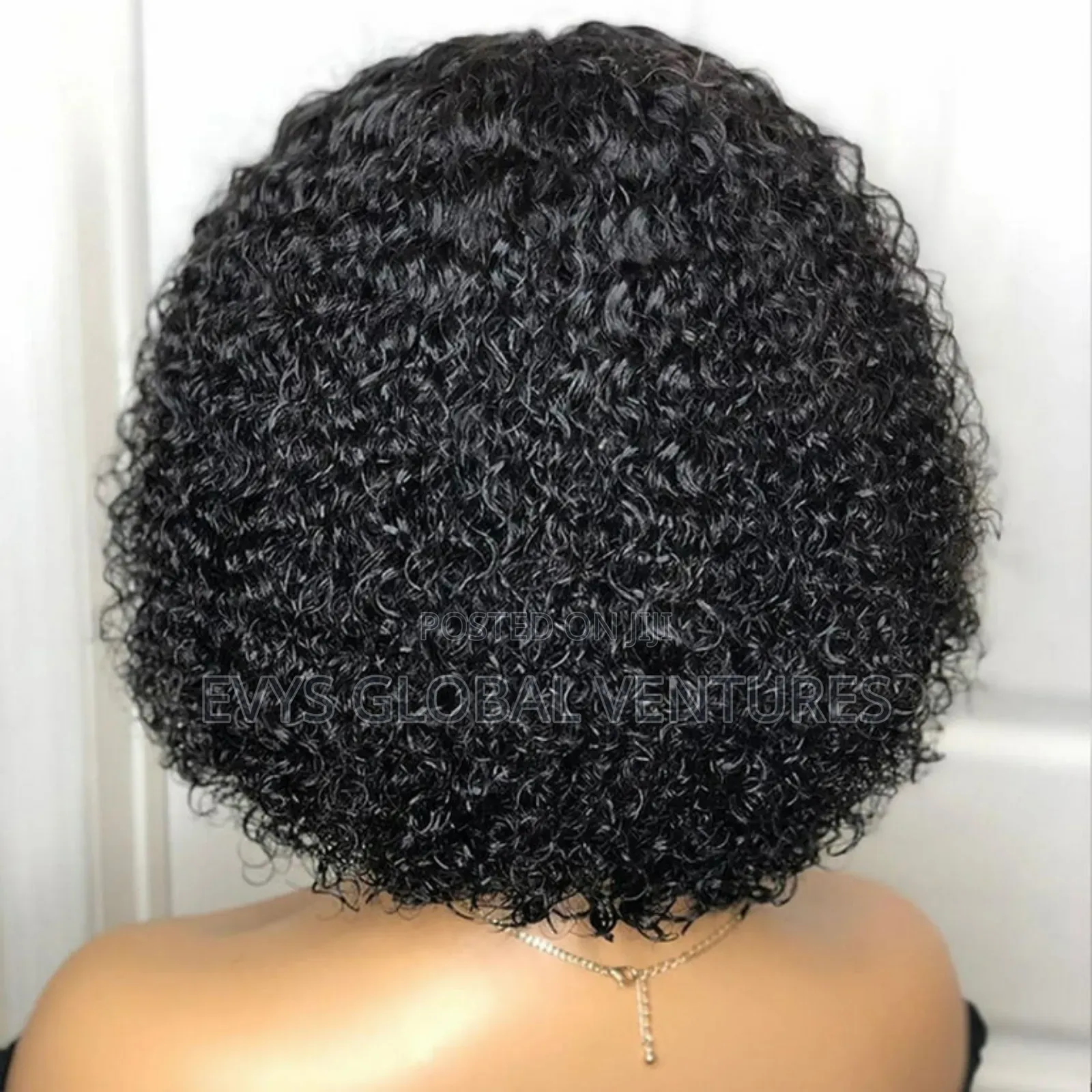 Center Path Curly Human Hair Wig