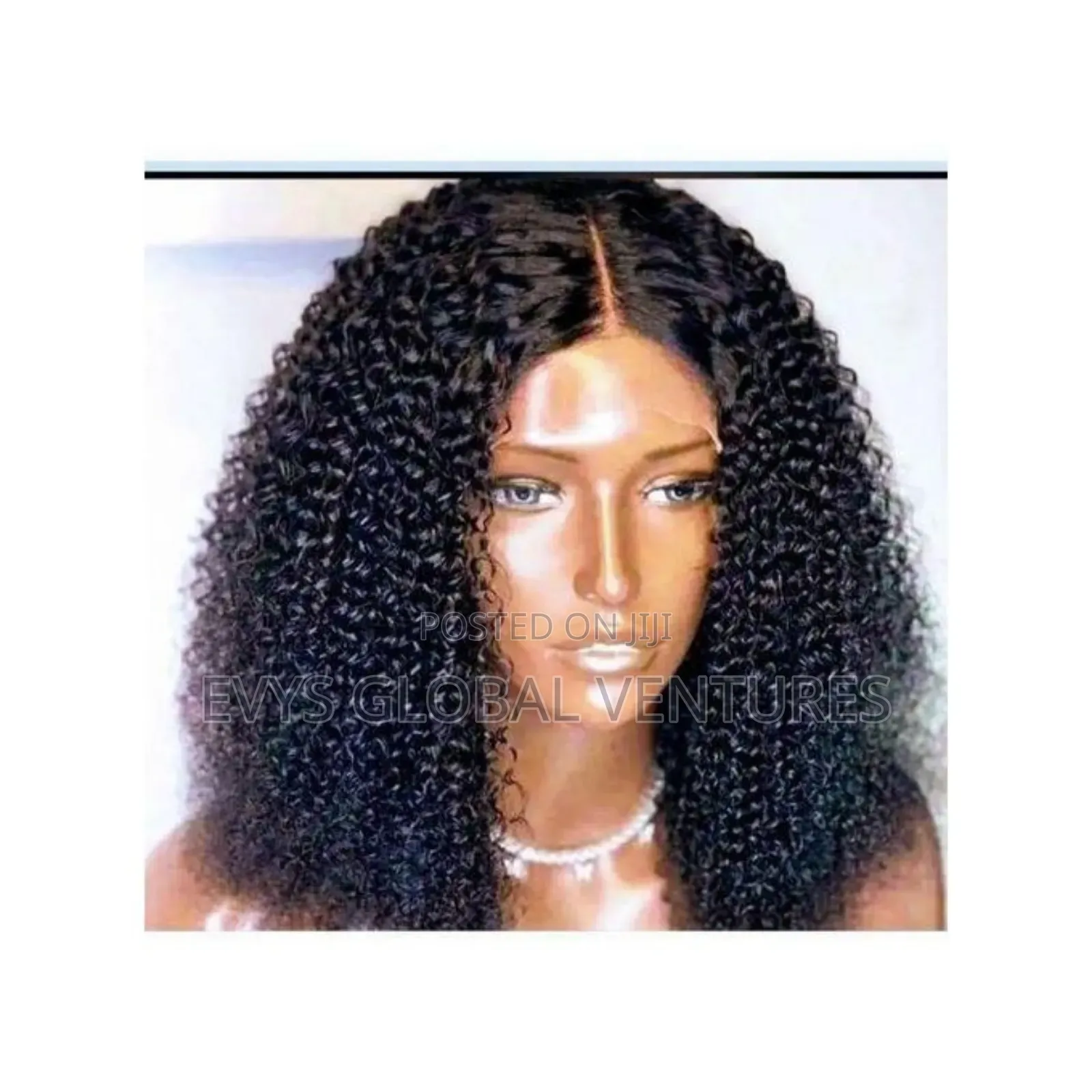 Center Path Curly Human Hair Wig