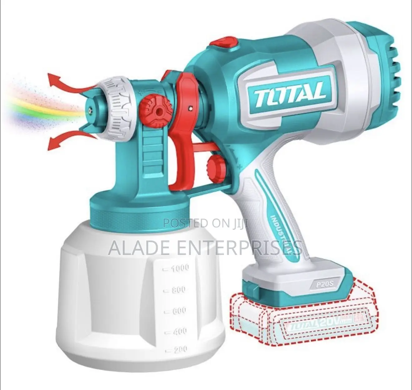 Total 20v Cordless Spray Gun With 1battery And 1charger