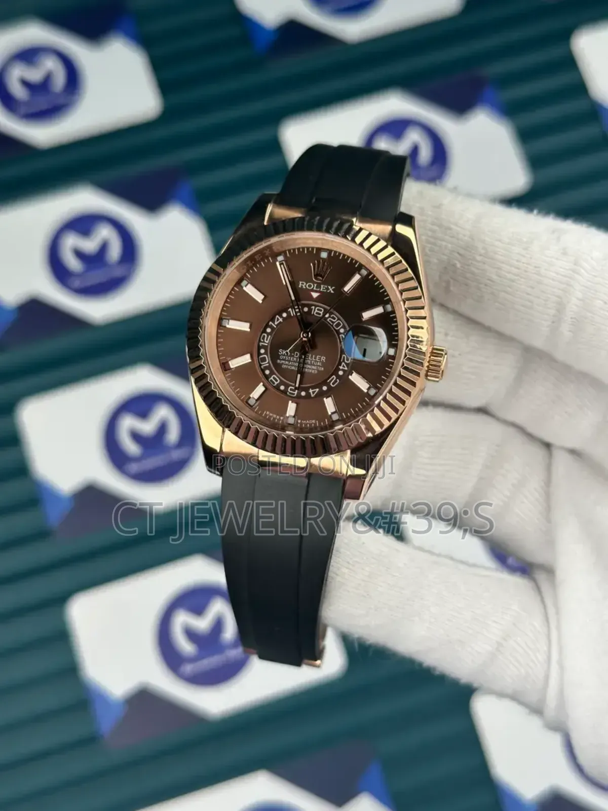 Rolex Sky-dweller Genuine Leather Strap/Original Rubber