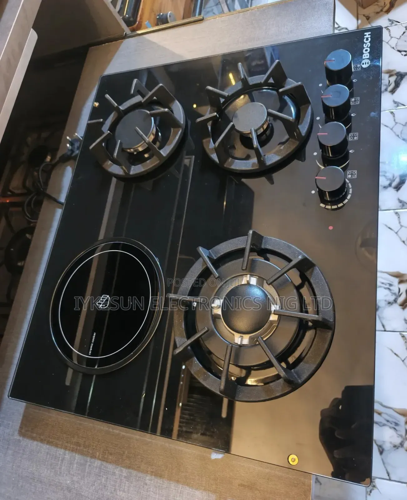 Original Bosch Inbuilt Luxury Glass Top 3+1 Gas Electric Cooker Hob