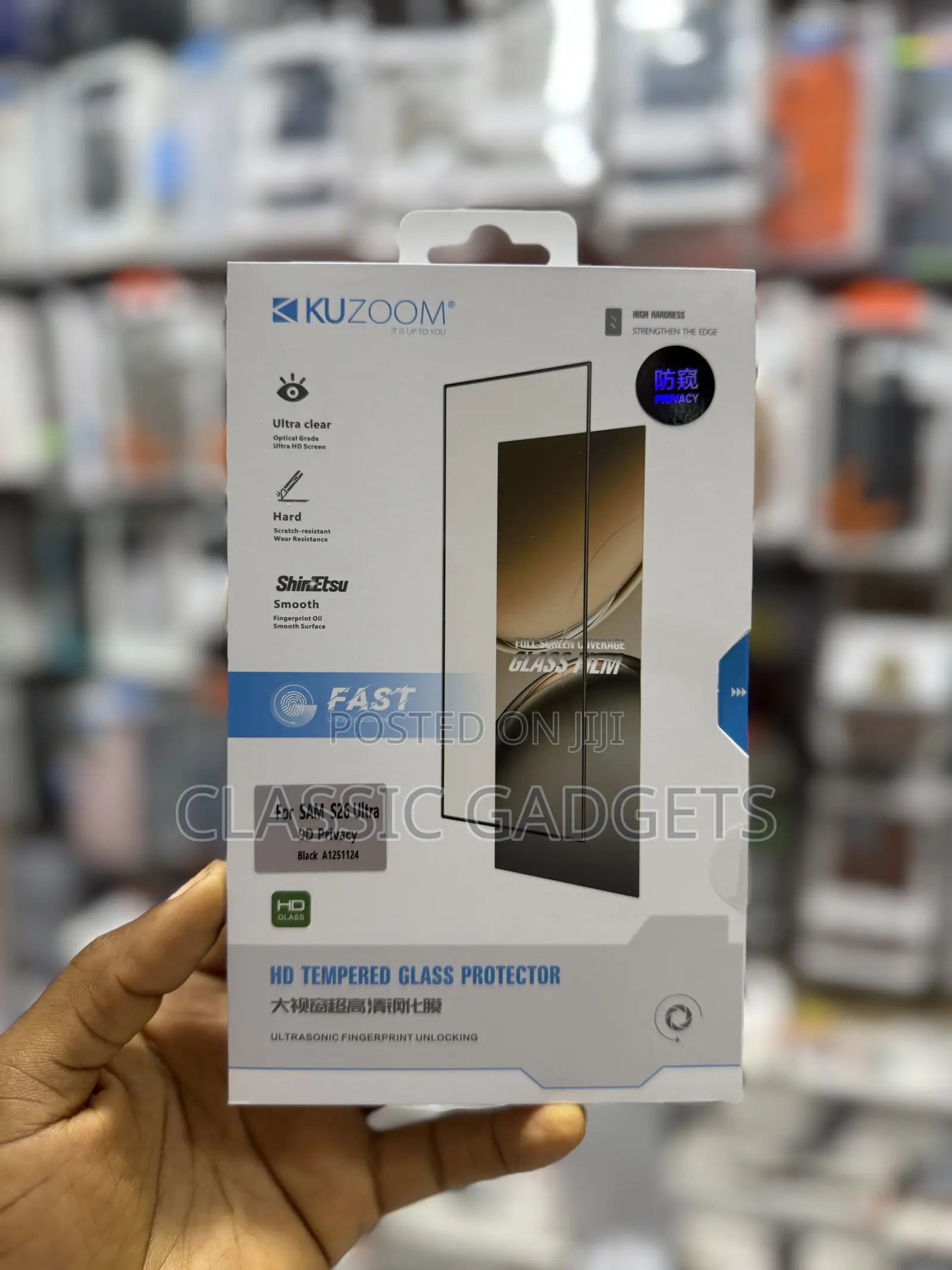 Kuzoom Anti-Spy and Clear Screen Protector for Samsung S26 / S26 Plus