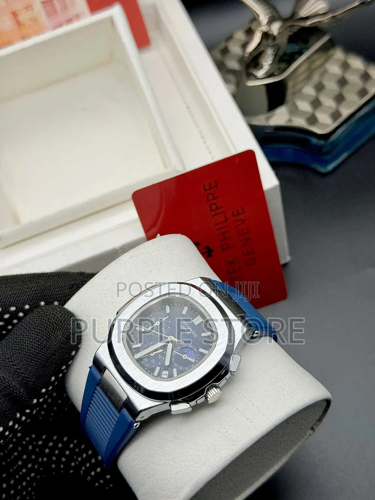 Patek Phillipe Functional Chronograph Auto Movement Rubber Strap Watch