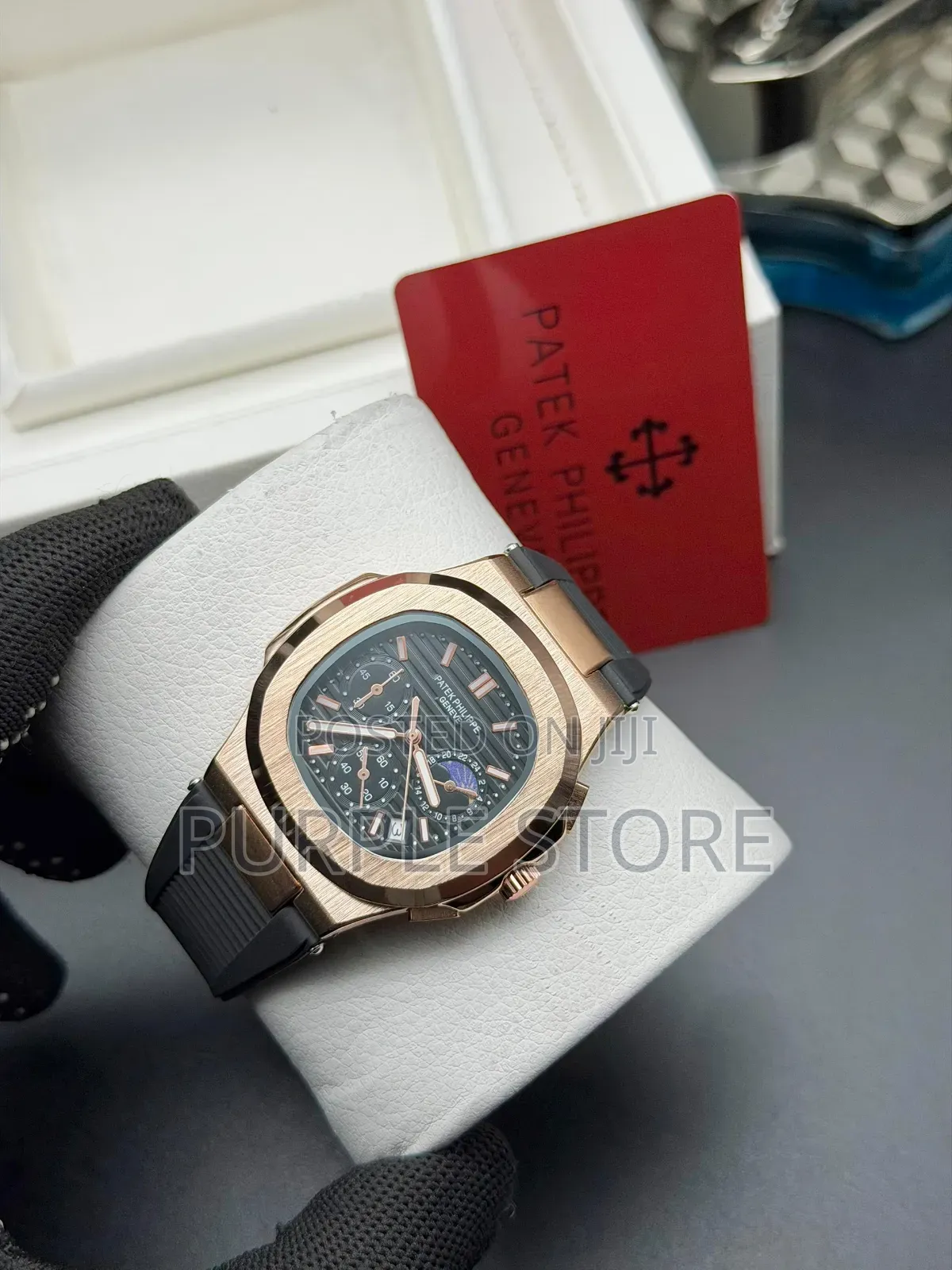 Patek Phillipe Functional Chronograph Auto Movement Rubber Strap Watch