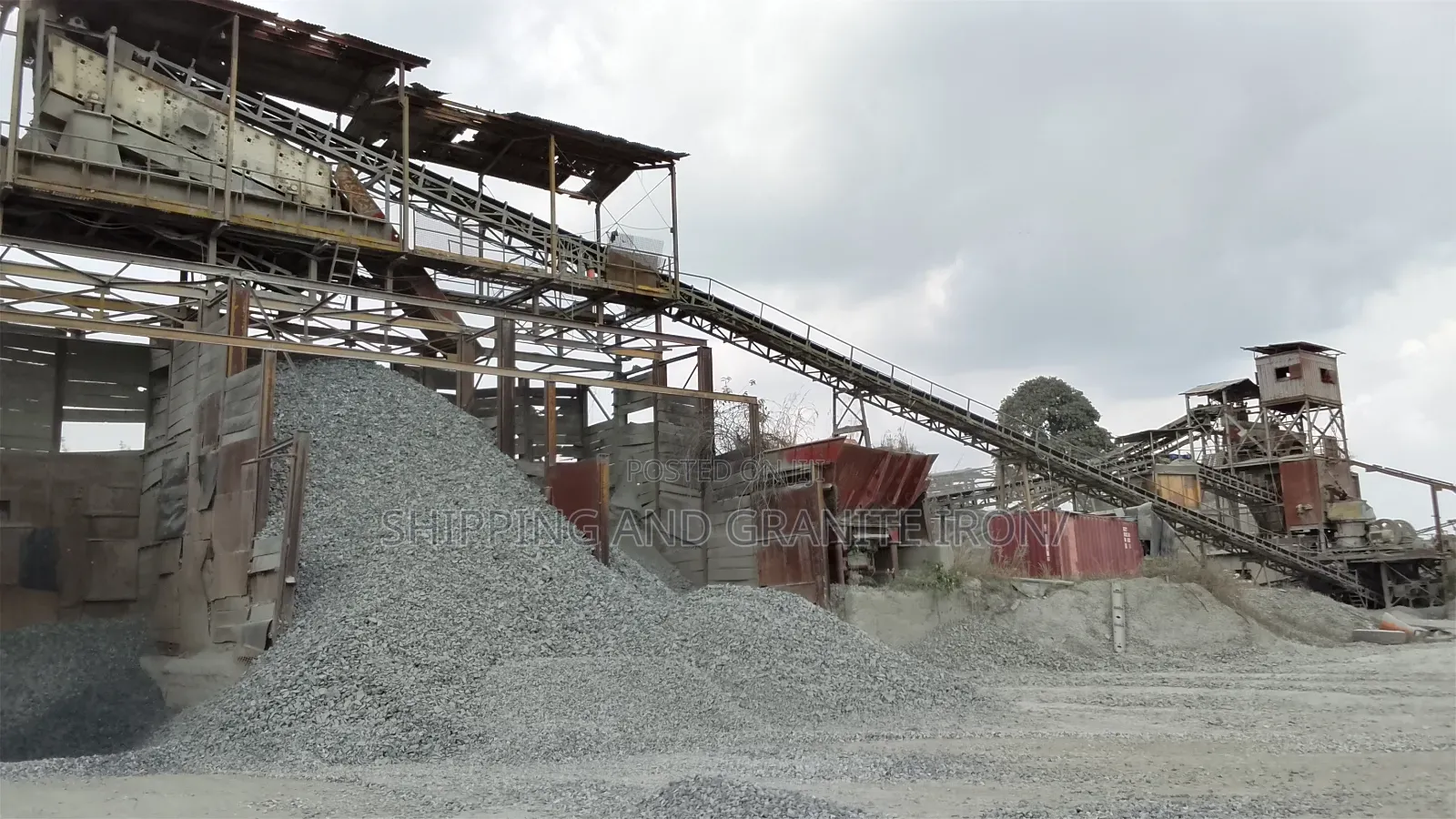 Mining Granite and Chipping for Construction Project Use