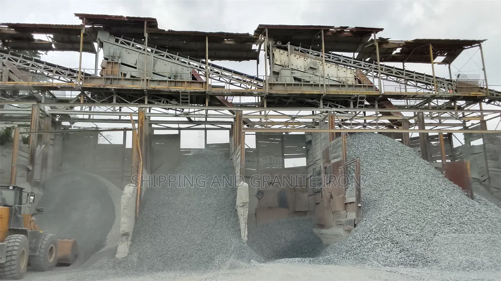Mining Granite and Chipping for Construction Project Use