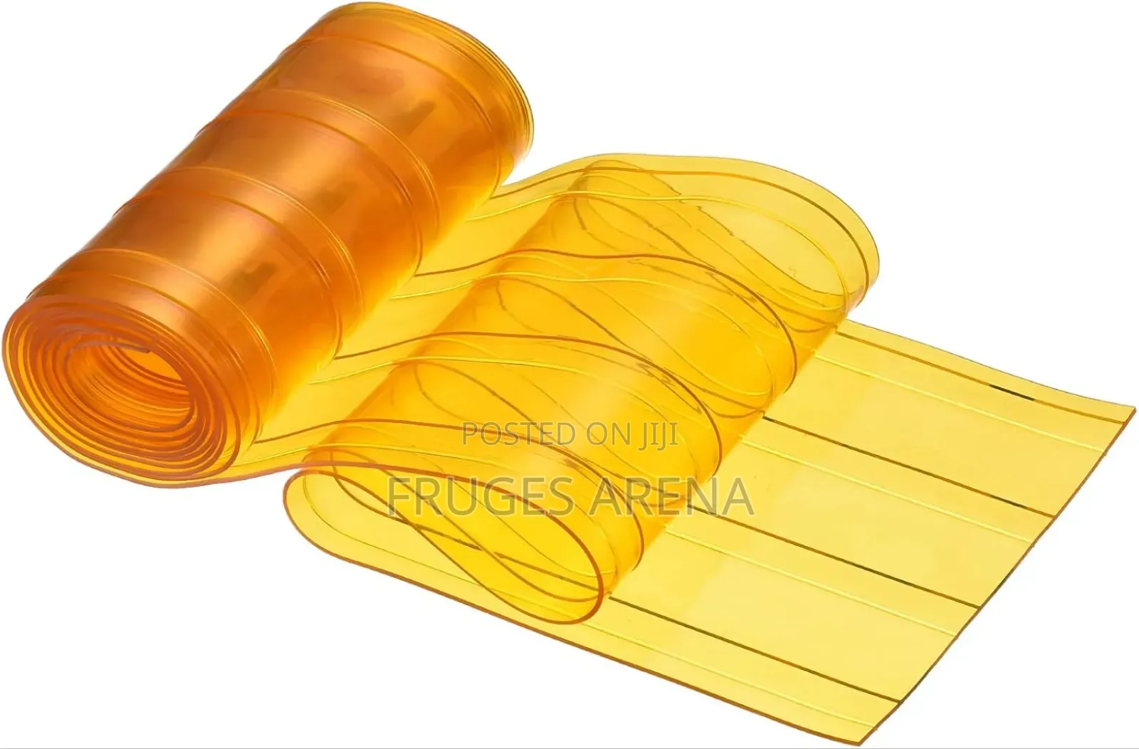 2mm Yellow Ribbed PVC Strip Curtain Roll – Standard Duty