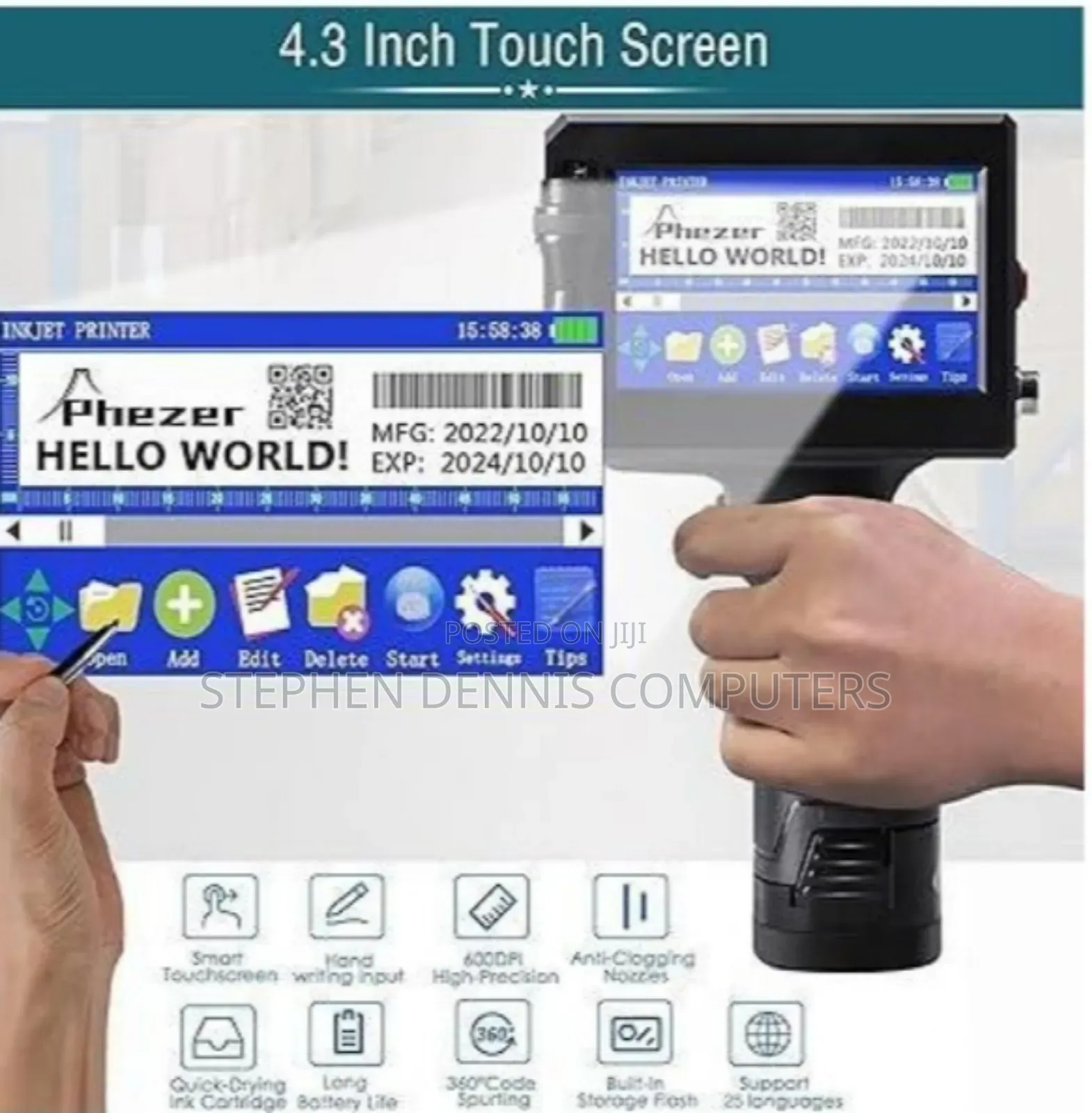 Handheld Inkjet Printer for Flat Surface