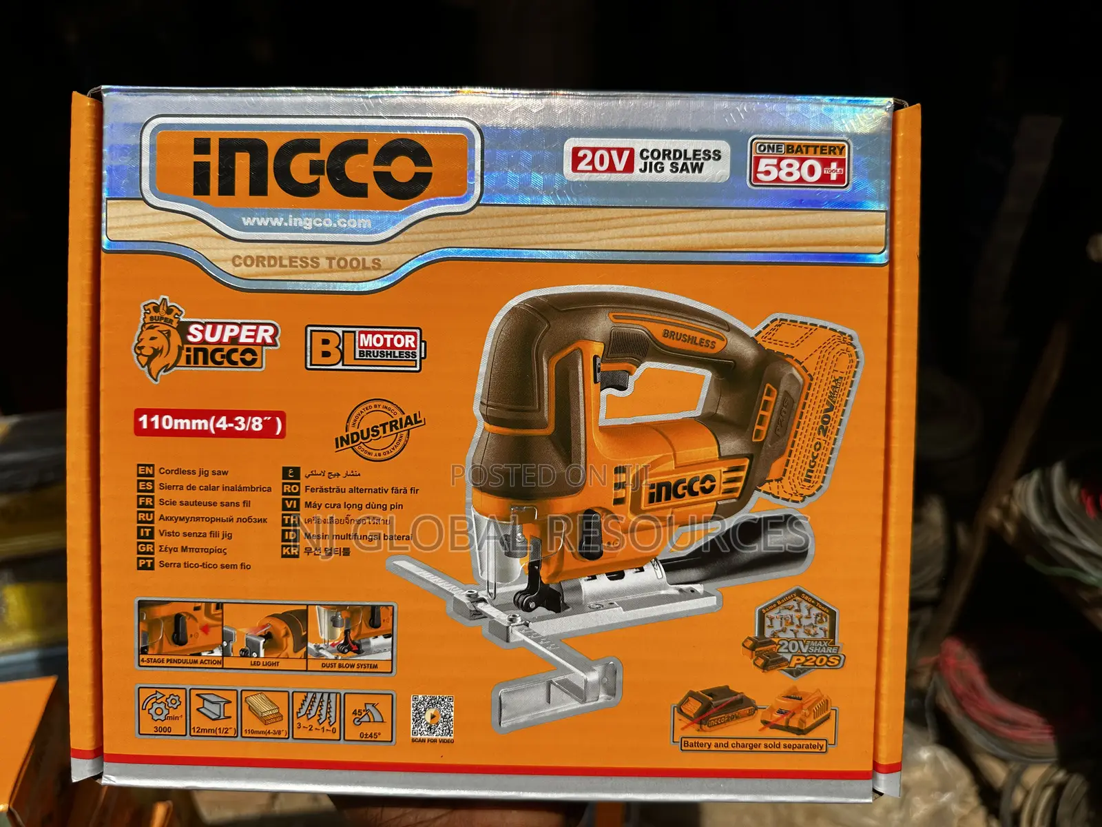 Ingco Cordless Jigsaw Machine With Battery and Charger