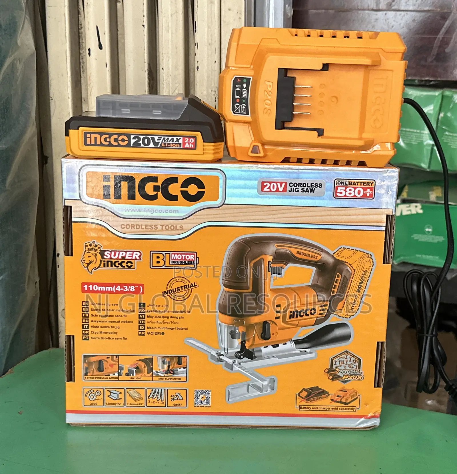 Ingco Cordless Jigsaw Machine With Battery and Charger