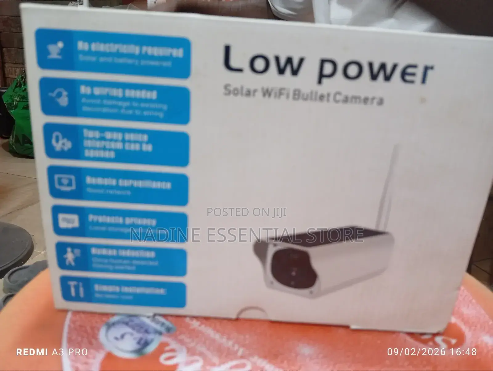 Low Power Solar Wifi Bullet Security Camera