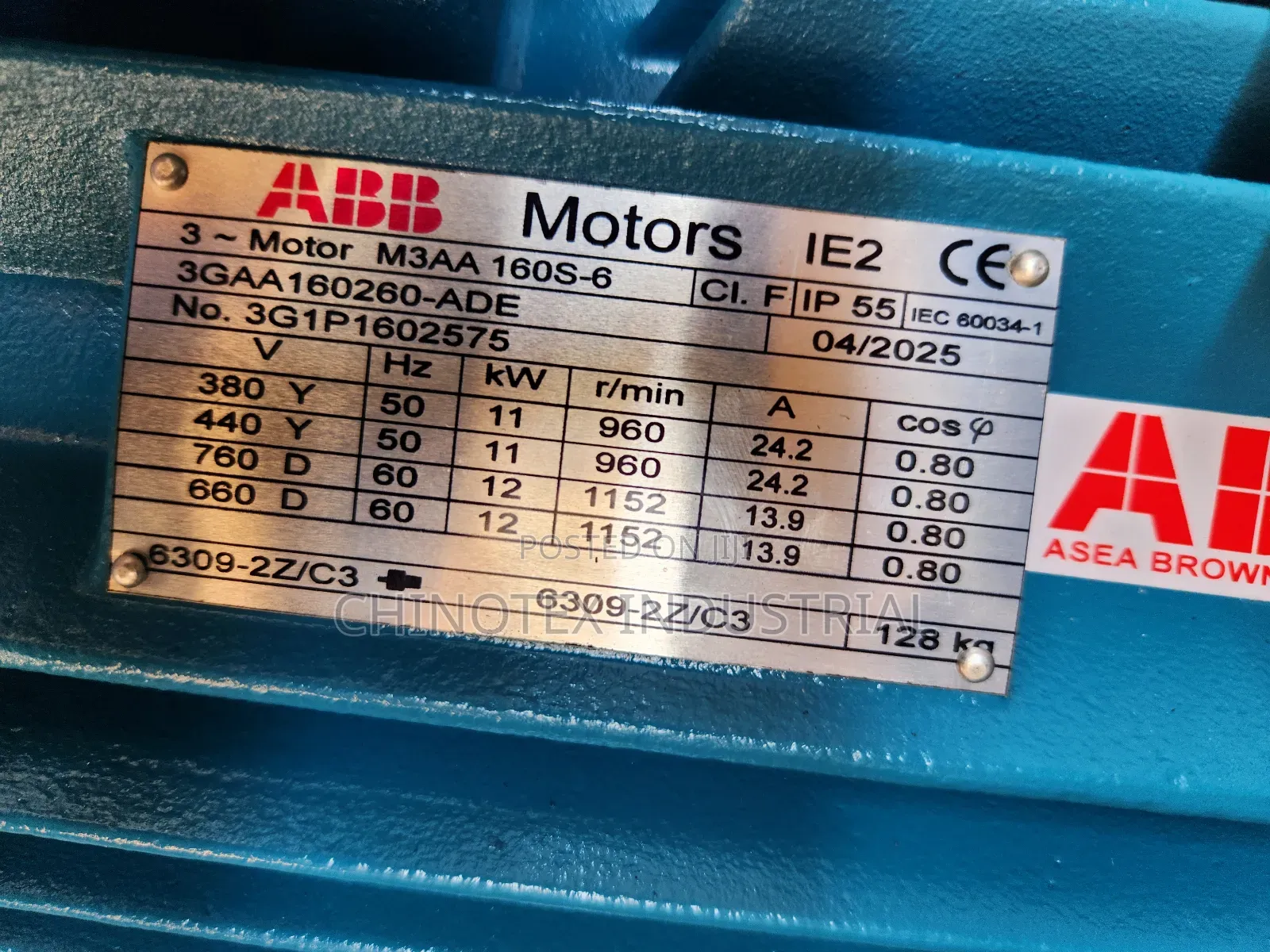 Abb Electric Motor Flange 11kw/15hp 960rpm