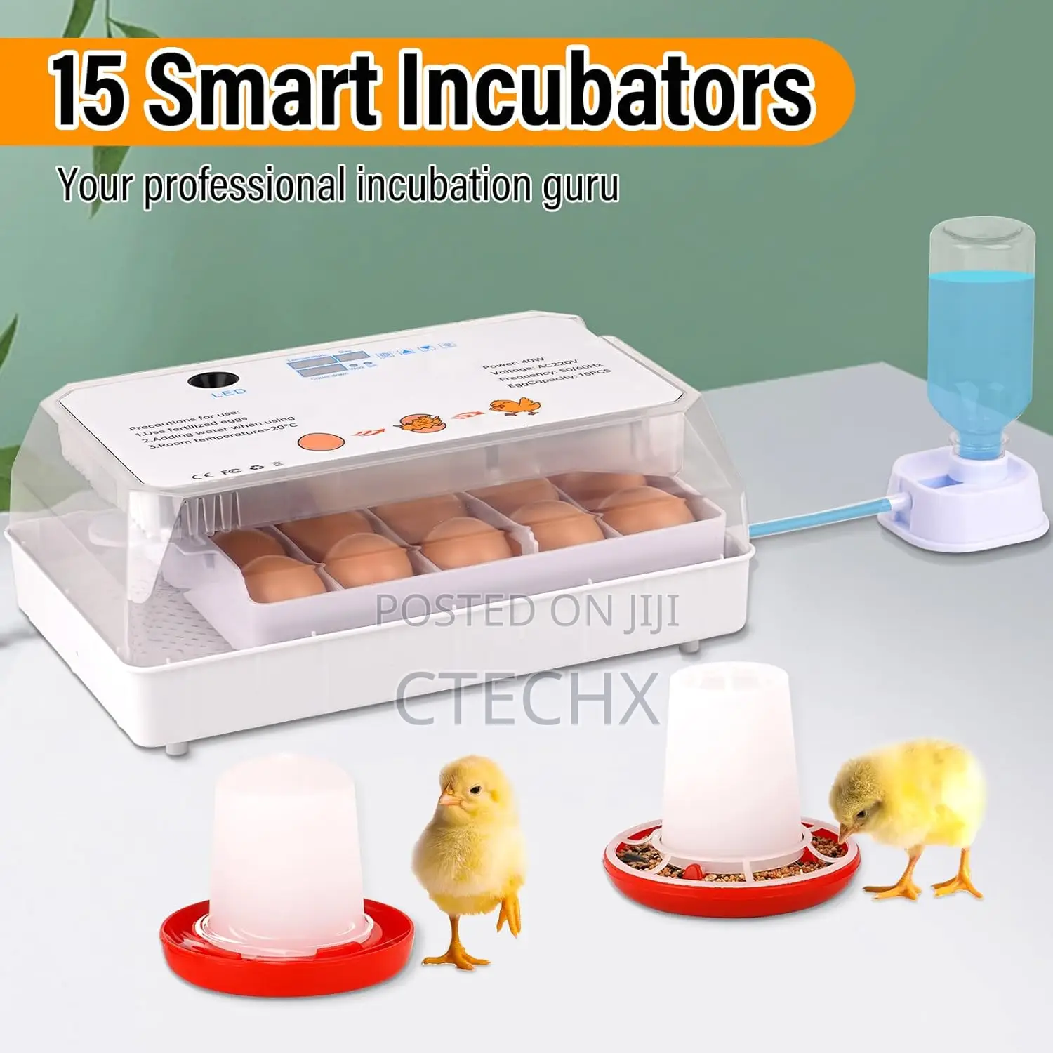 Muyirted Fully Automatic Egg Incubator for 15 Eggs