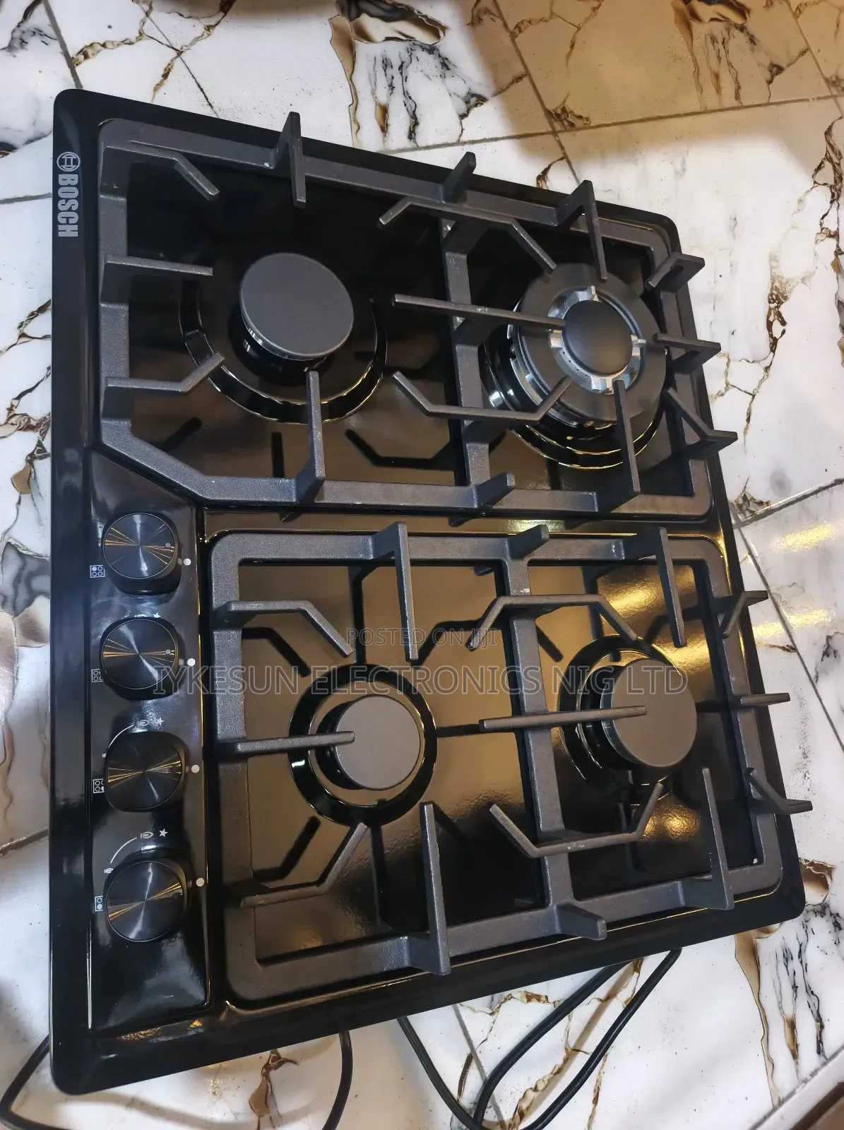 Original Bosch Built-in Luxury 4 Burners Black Stainless Steel Cooker