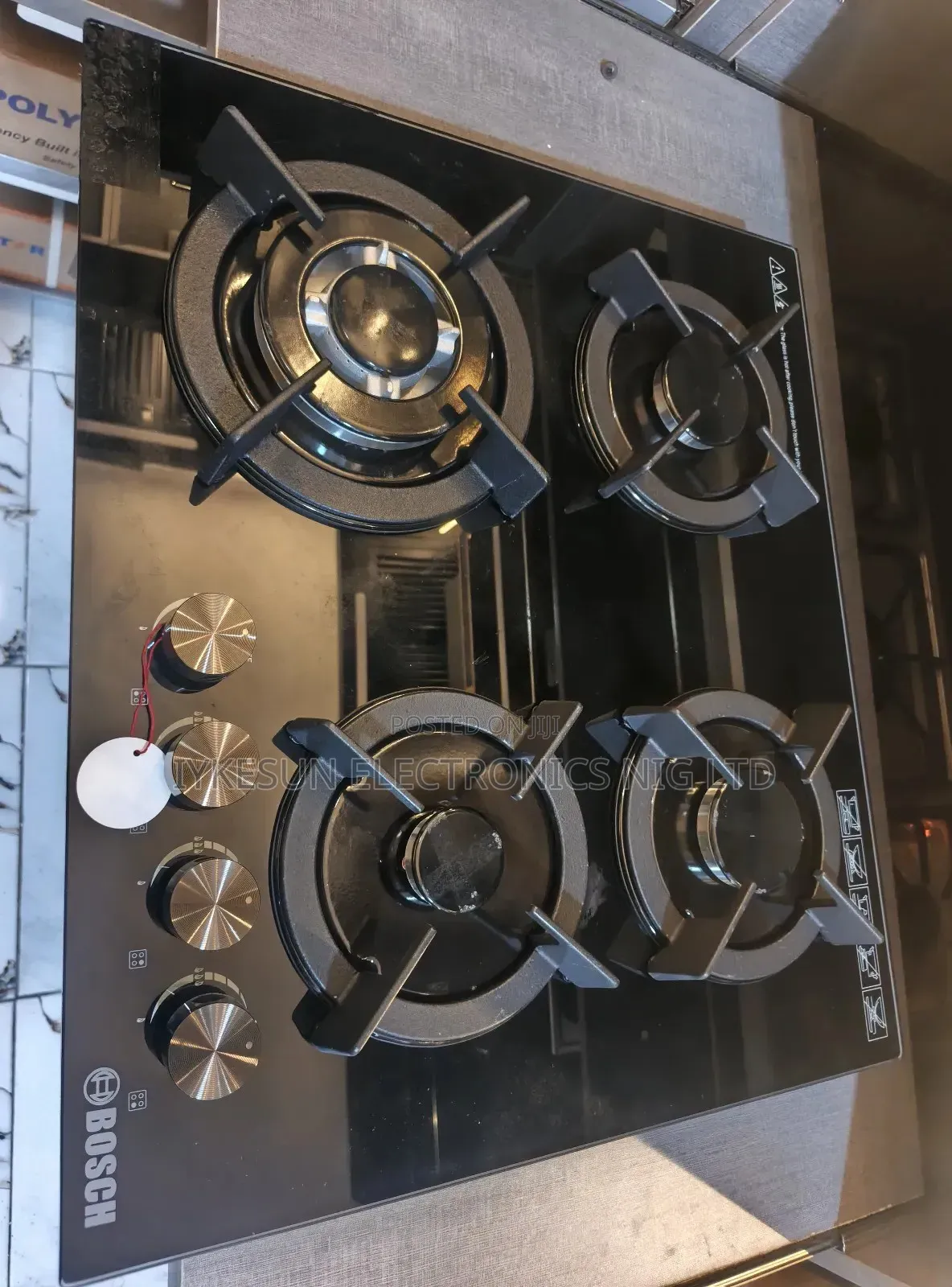 Quality Bosch Built-in 60cm 4 Burners Glass Top Gas Cooker Hob Copper